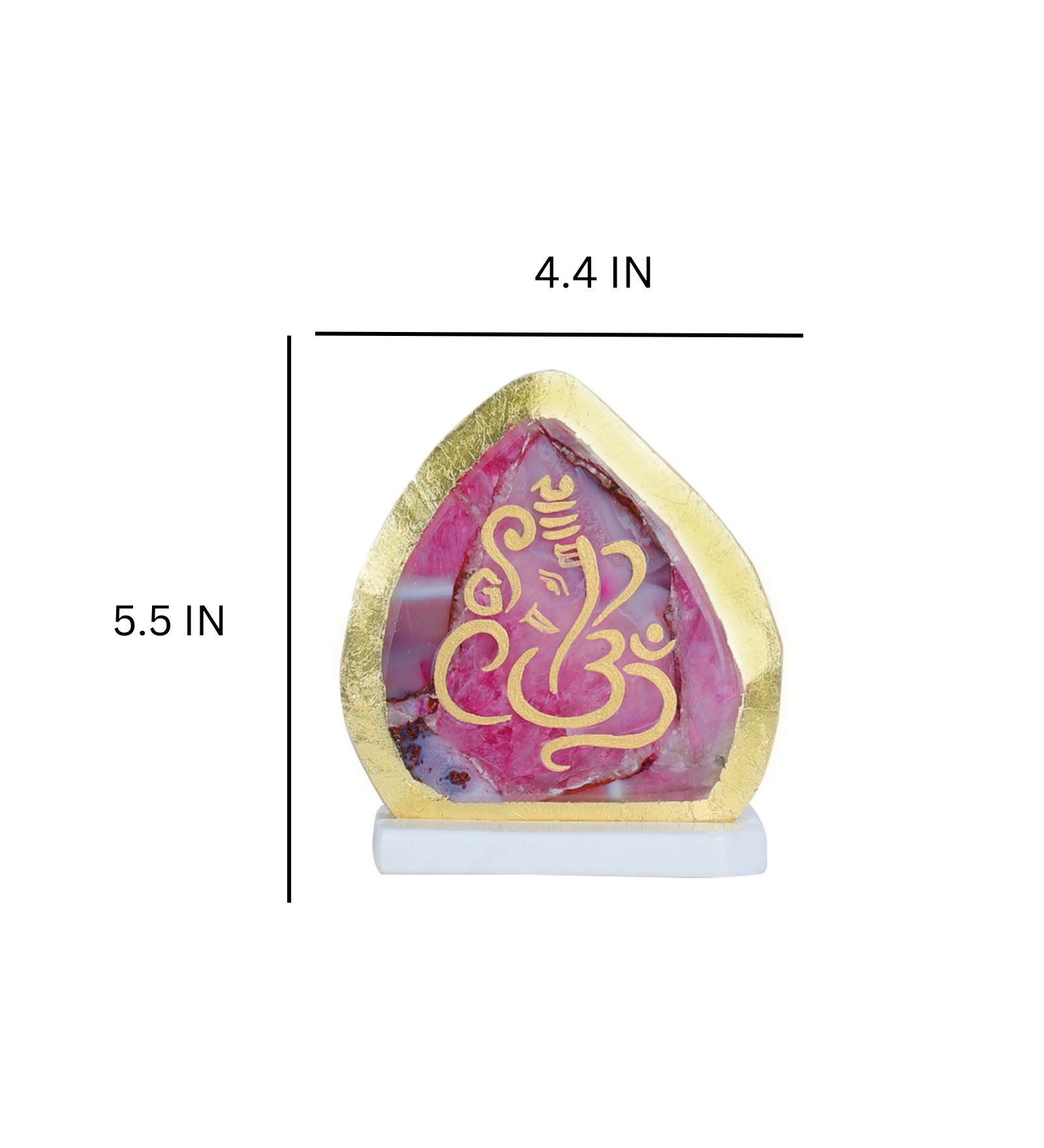 Set of one Agate Table Clock and one Ganesha Showpiece