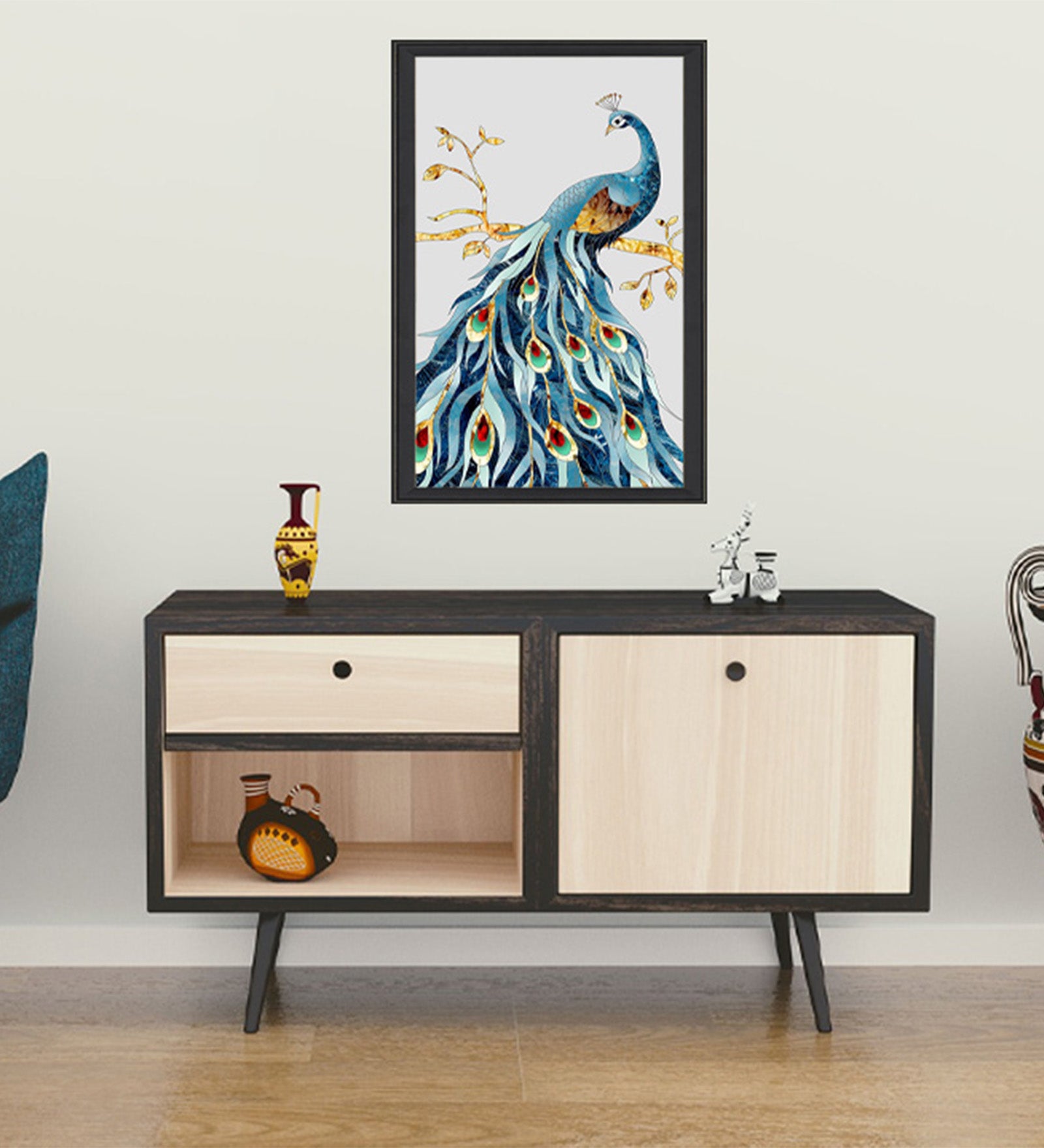 Vibrant Peacock Vastu Wall Art