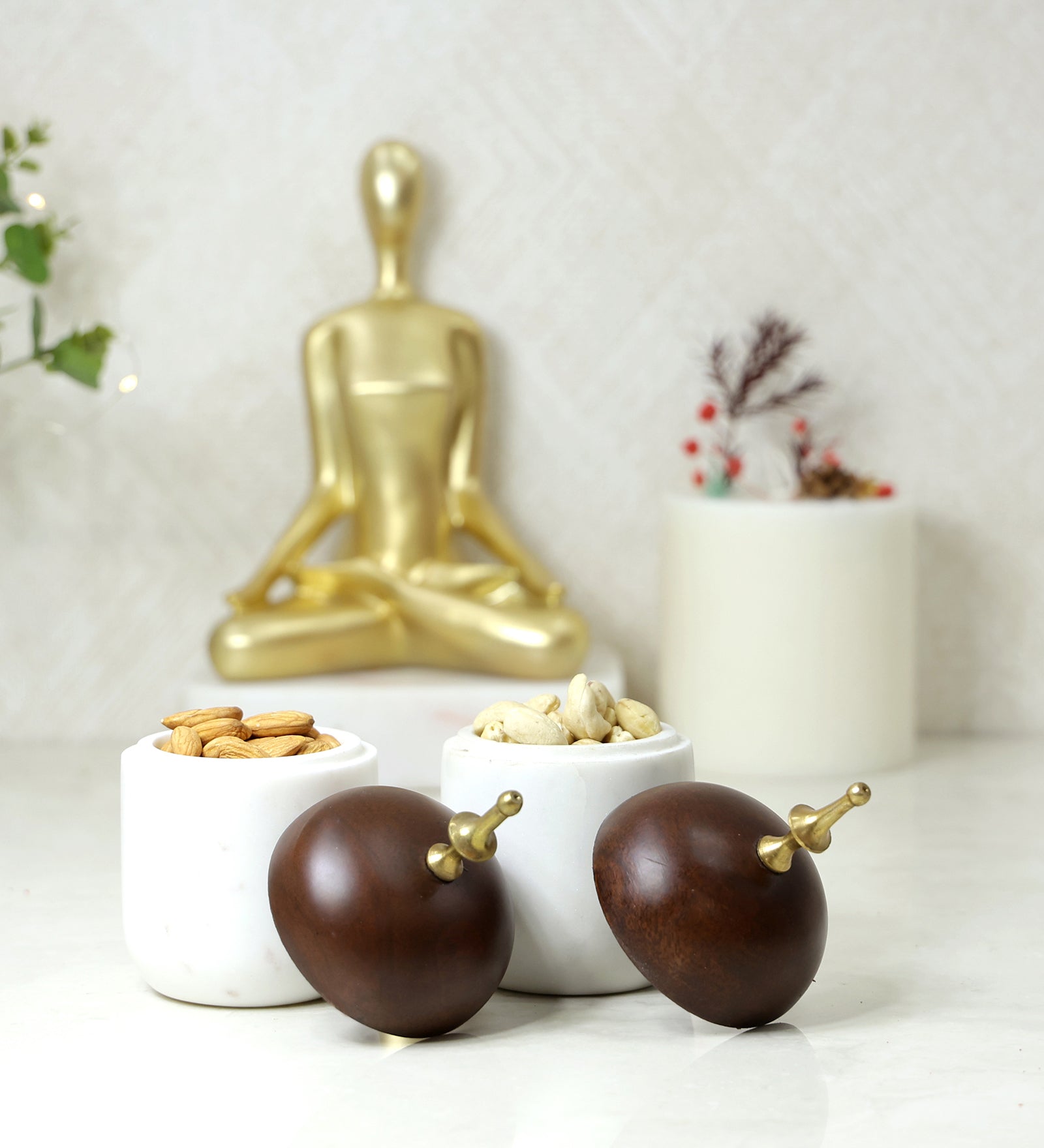 Decorative Canister Set of 3 Canisters with Platter