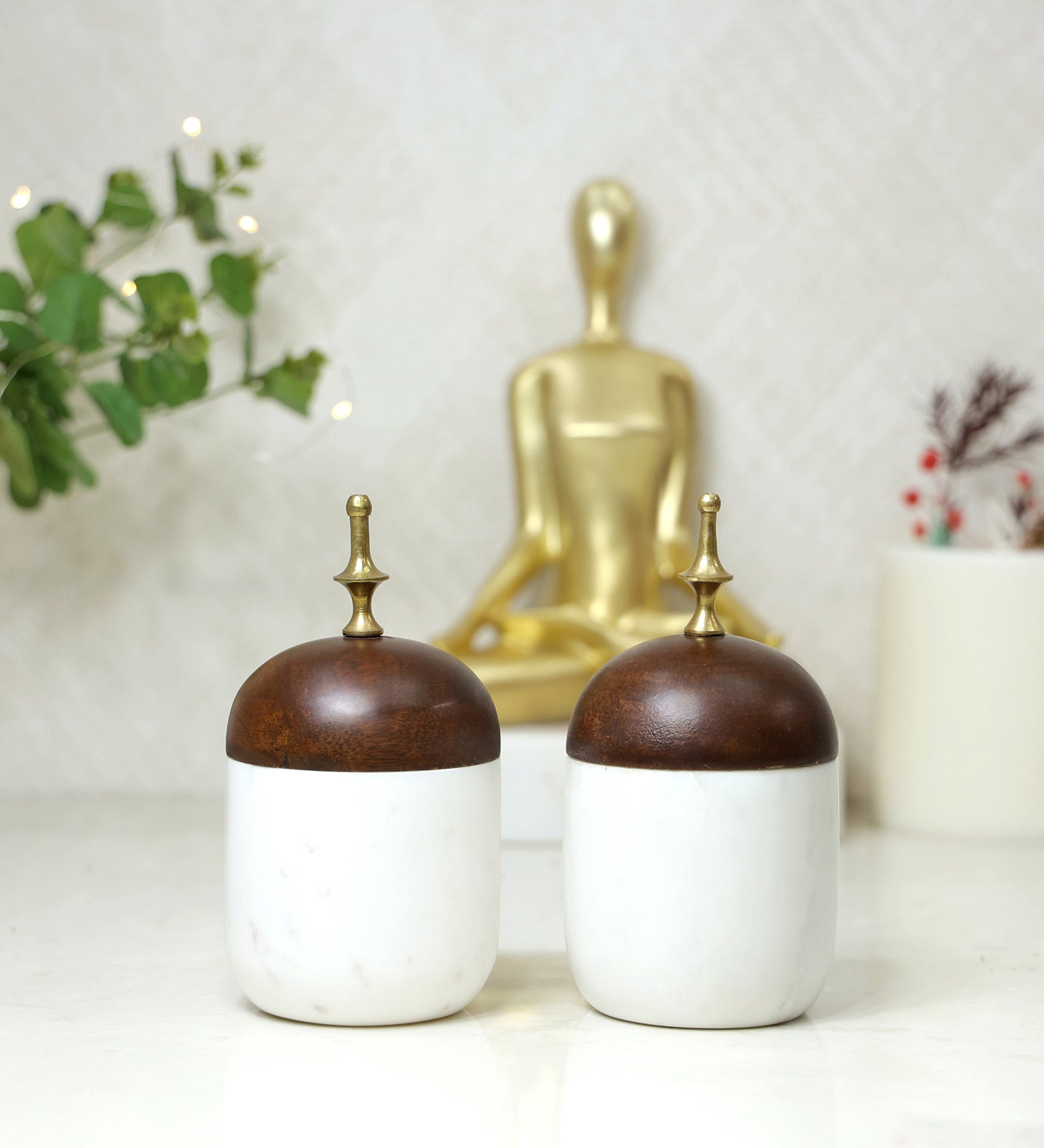 Decorative Canister Set of 3 Canisters with Platter