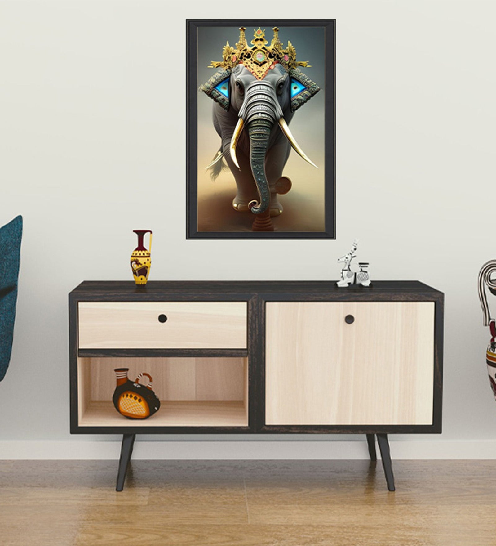 Crowned Elephant Vastu Wall Art