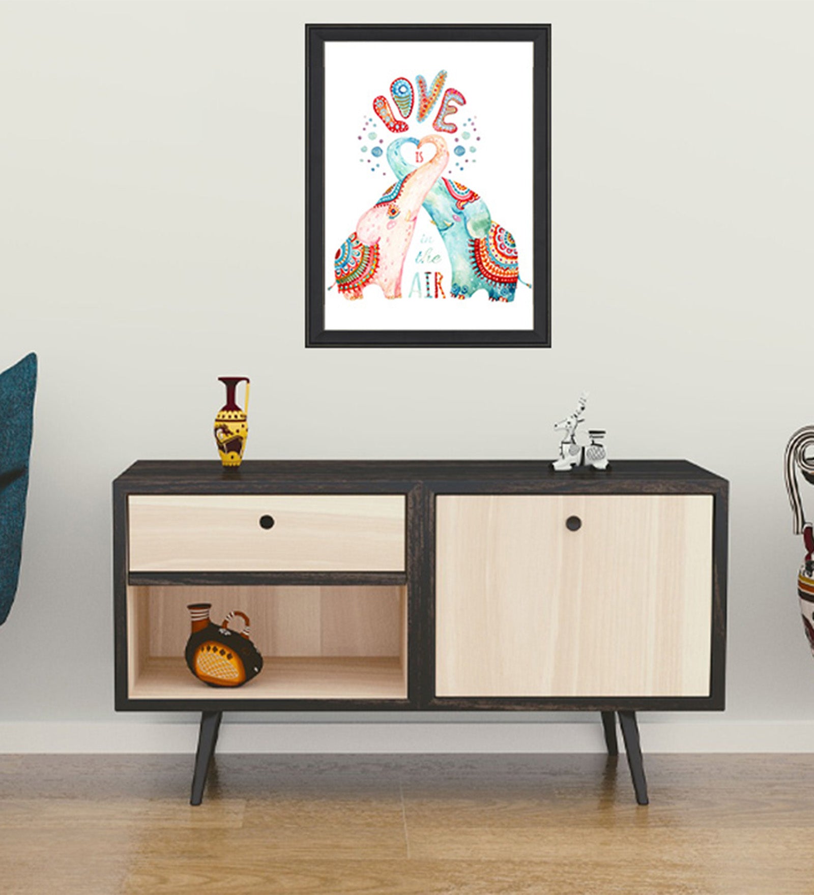 Two Elephants Vastu Wall Art