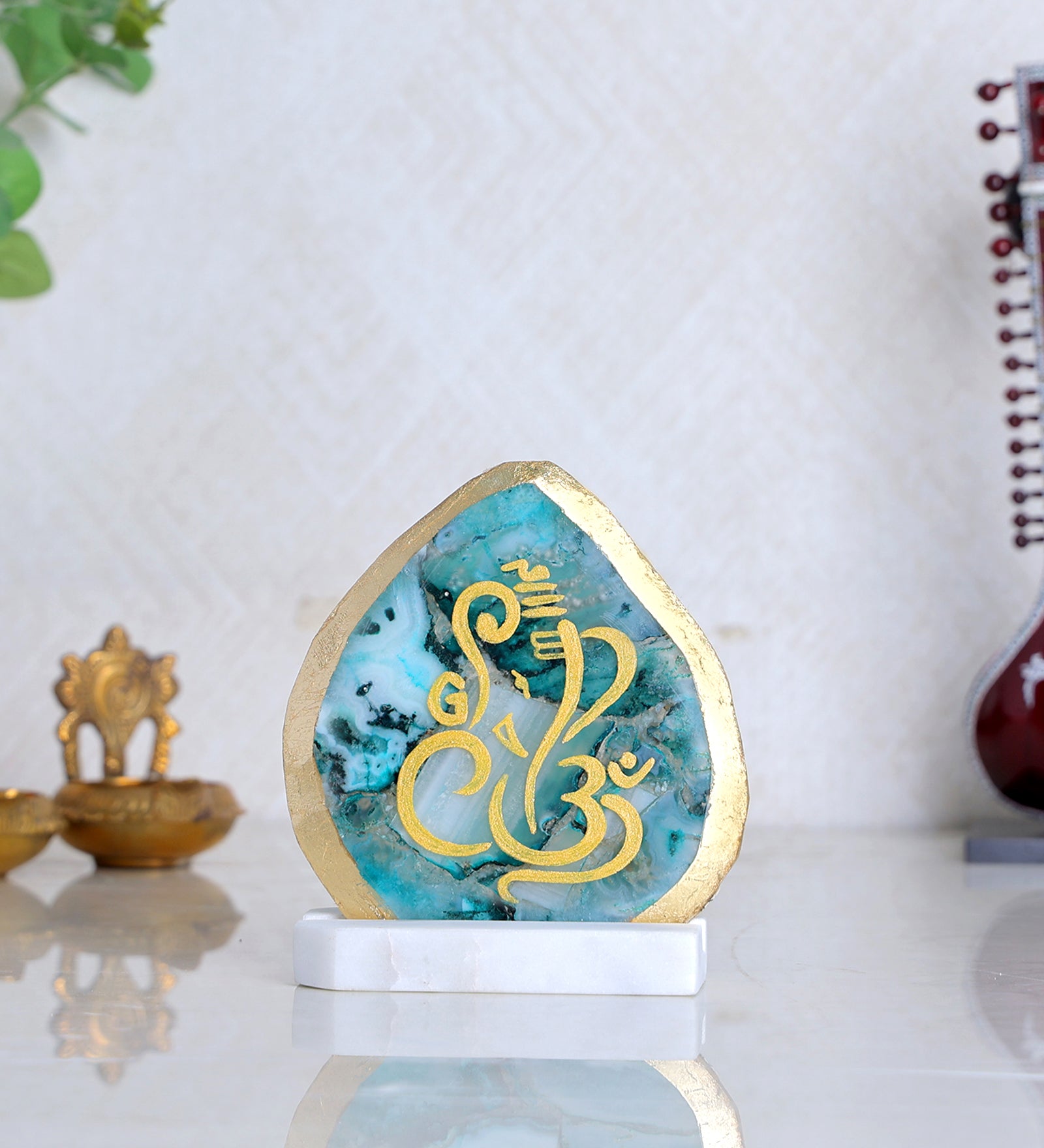 Agate Ganesha Showpiece Blue