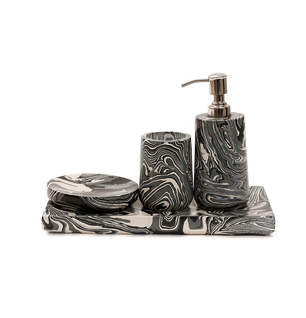 Black Marble Bath Set