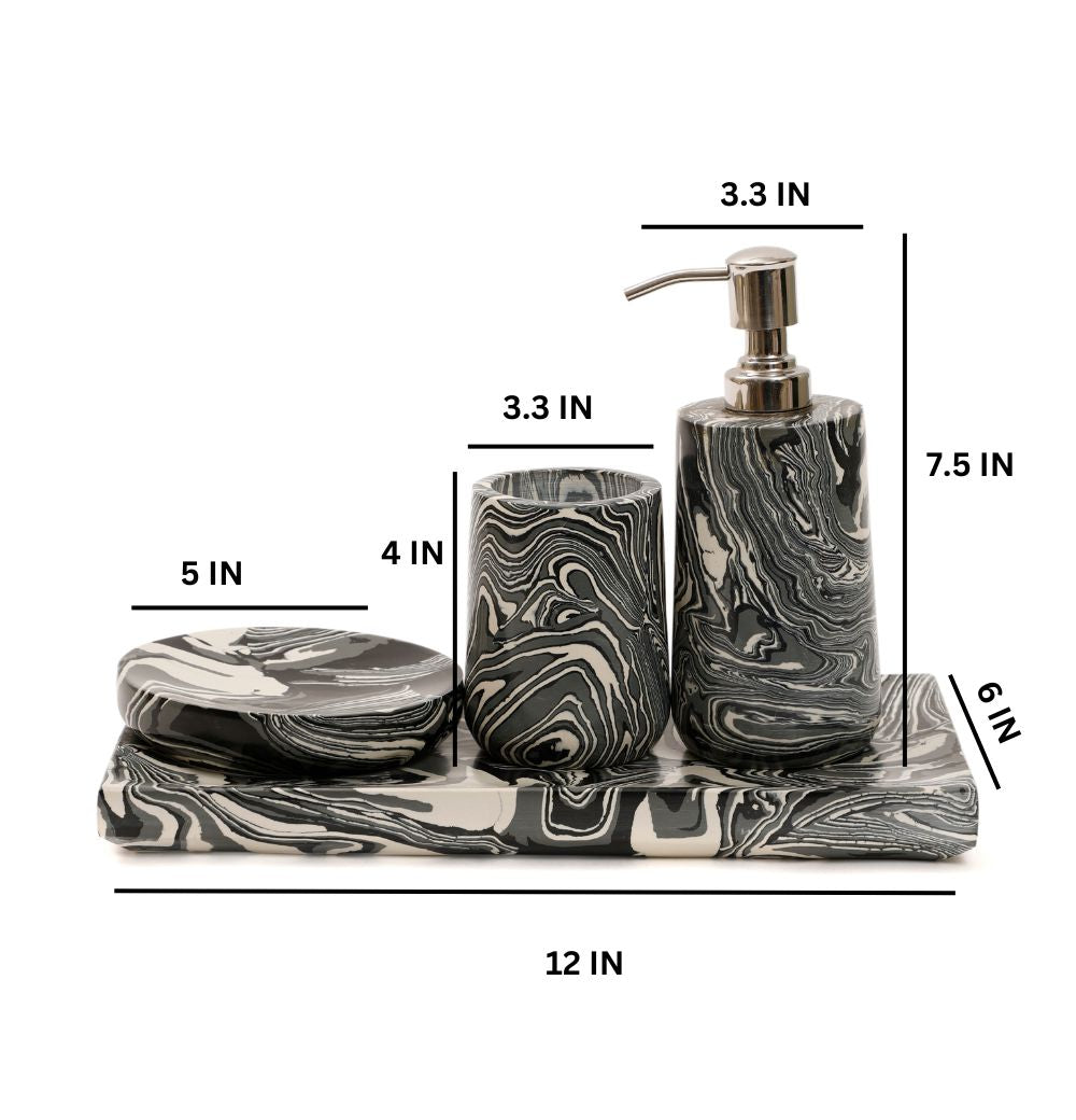 Black Marble Bath Set