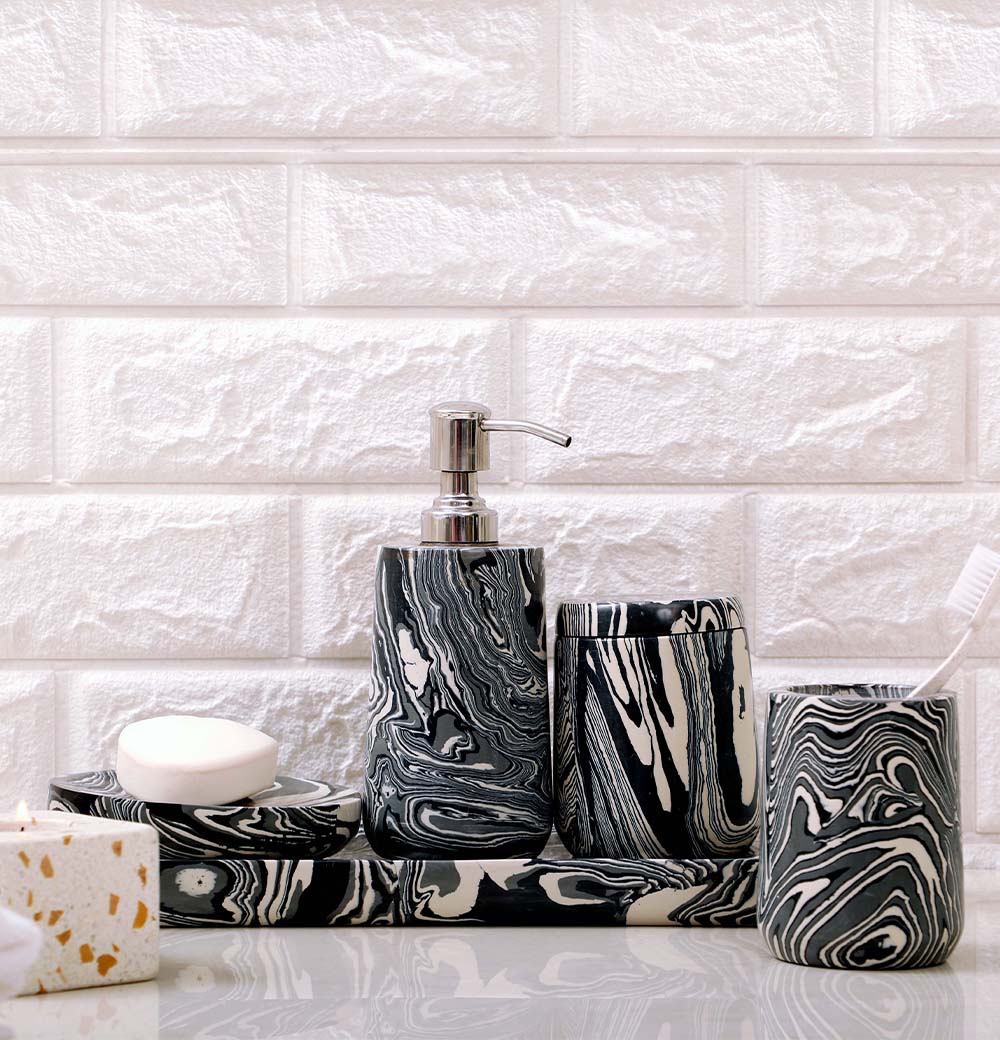Black Marble Bath Set