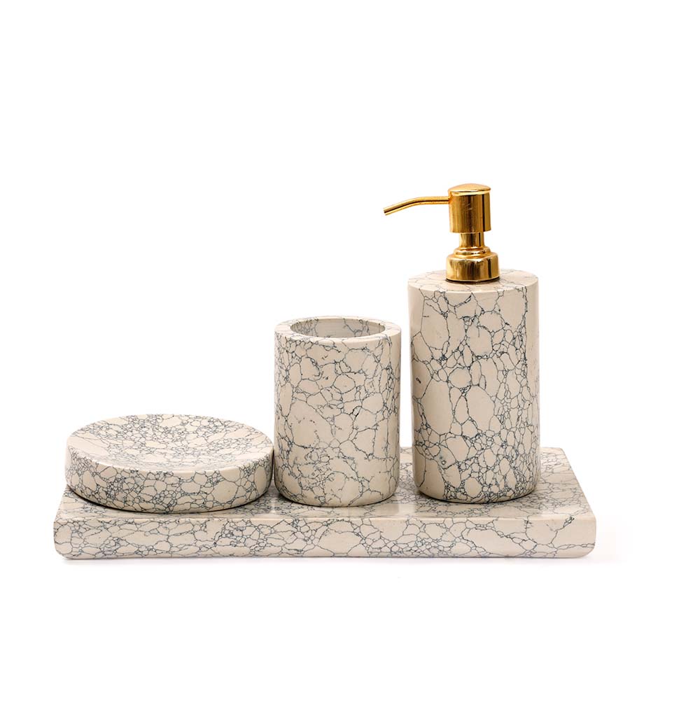 Grey Marble Bath Set