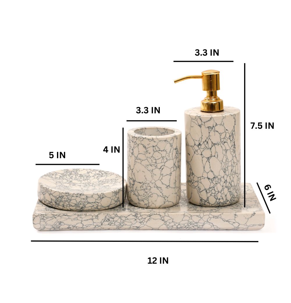 Grey Marble Bath Set