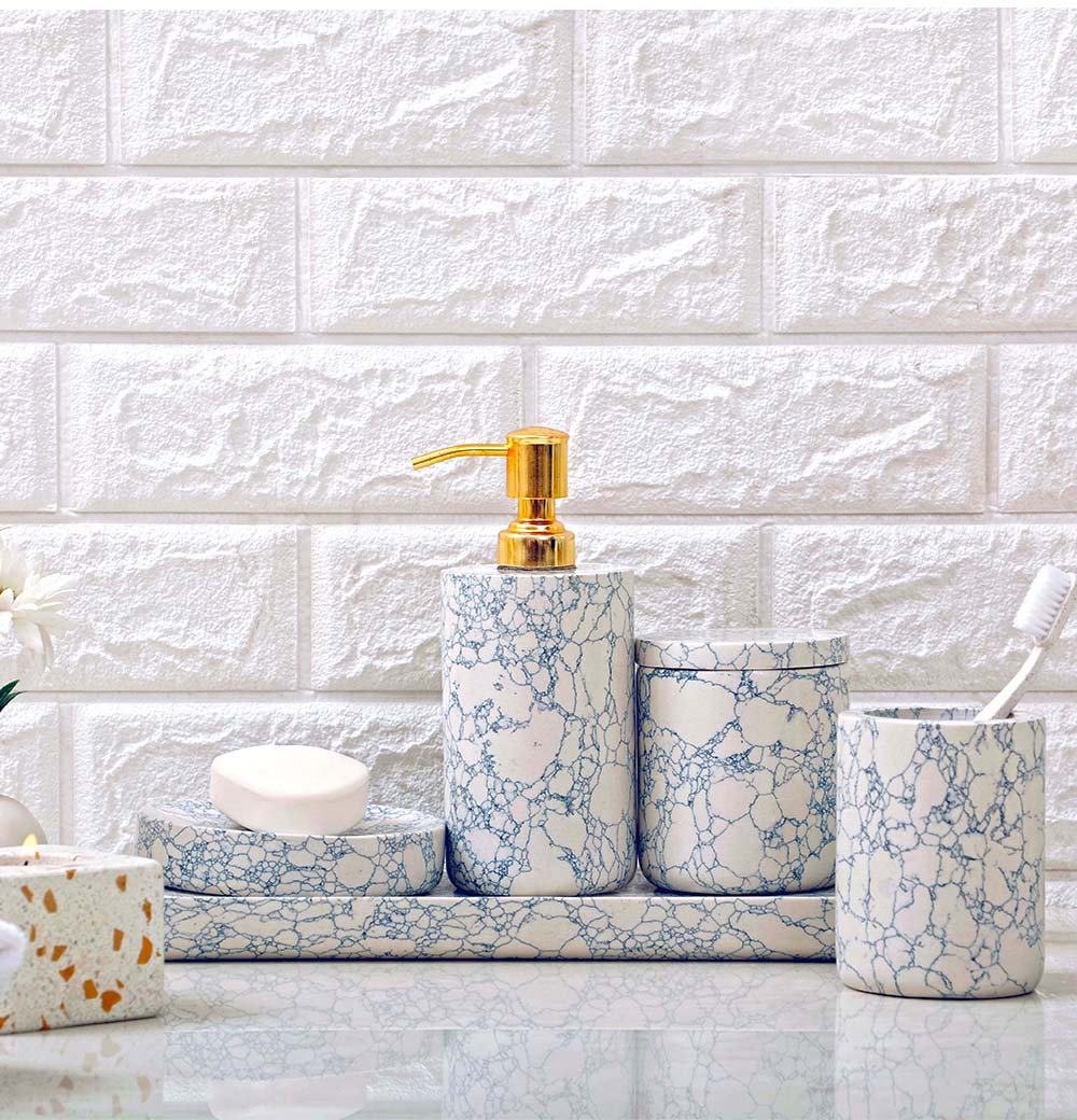Grey Marble Bath Set
