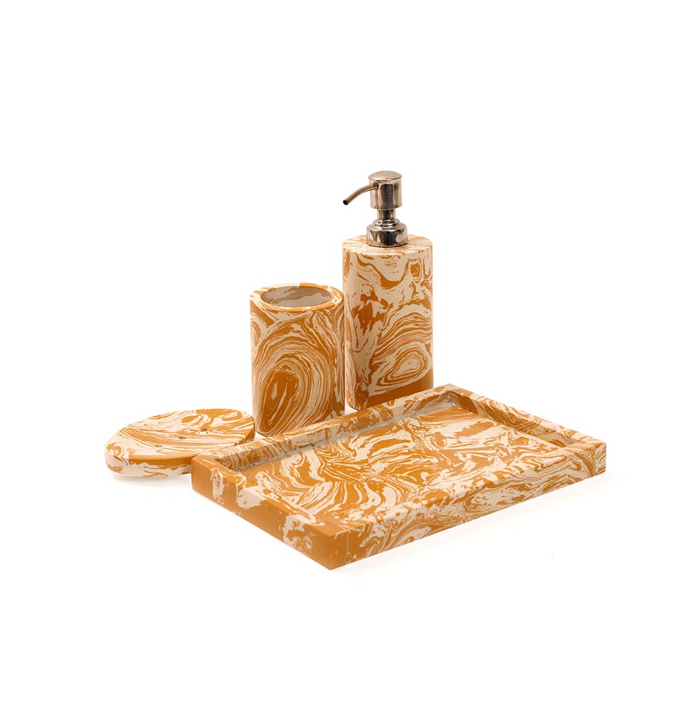 Yellow Marble Bath Set