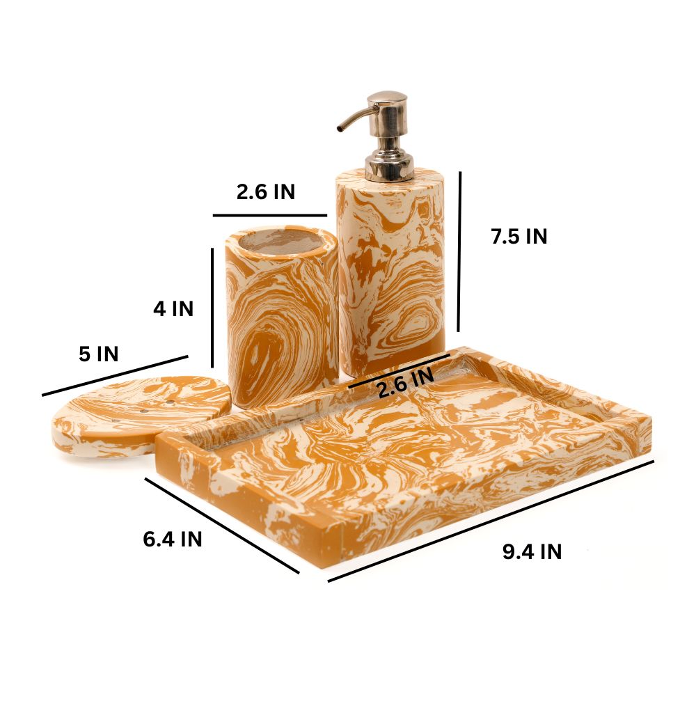 Yellow Marble Bath Set