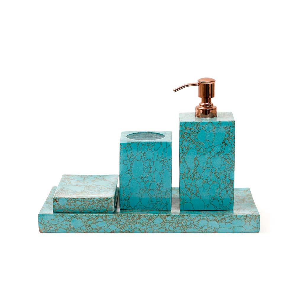 Blue Marble Bath Set