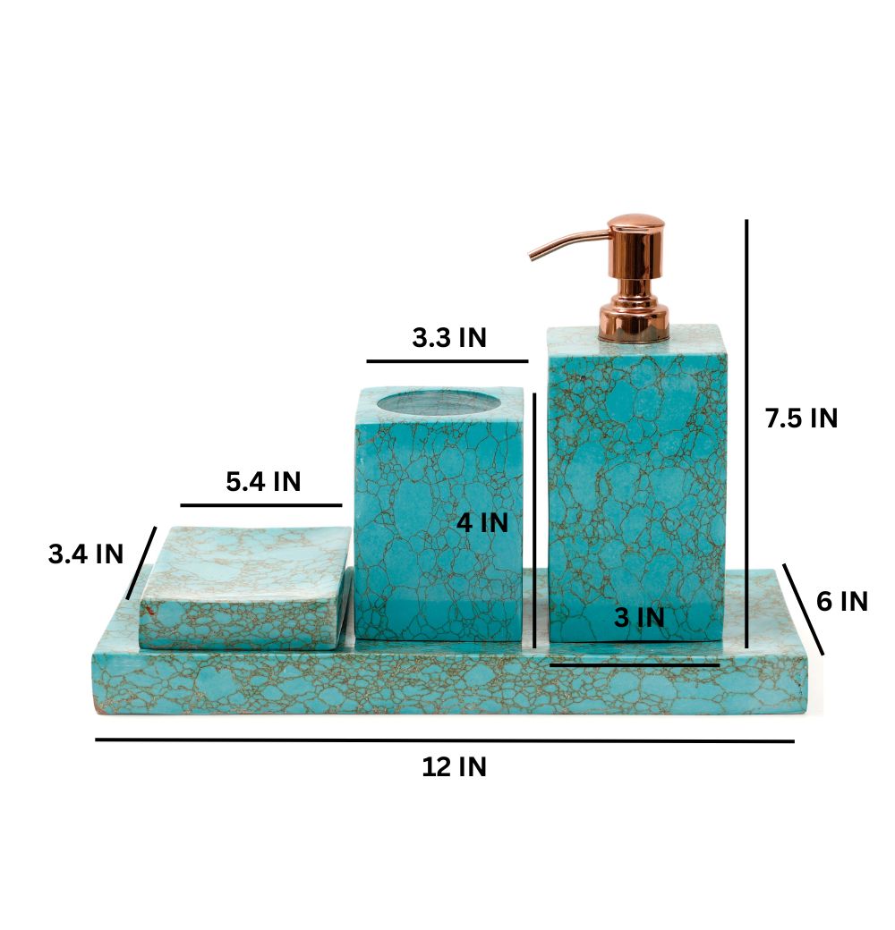 Blue Marble Bath Set