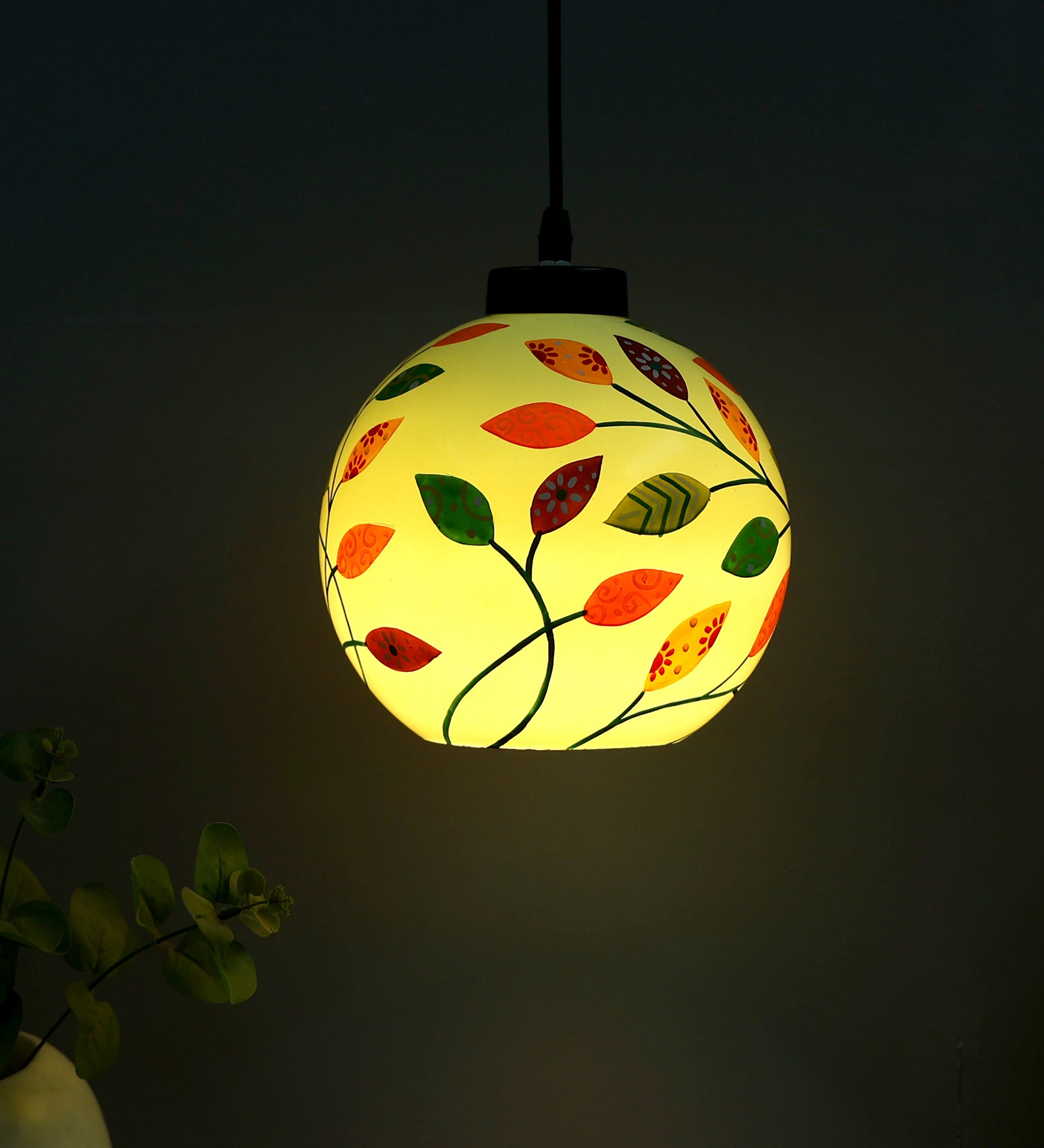 Floral Glass Hanging Light