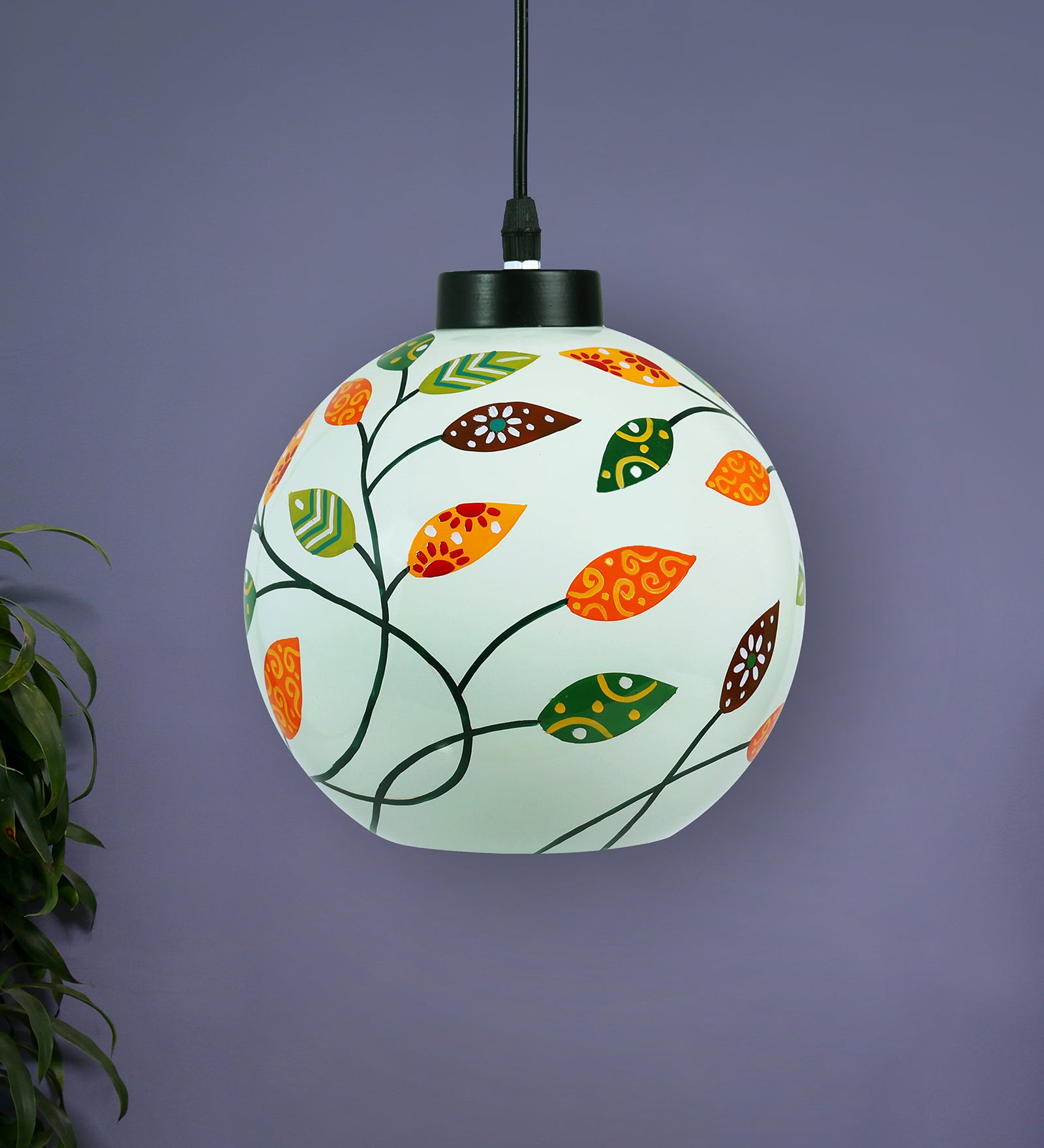 Floral Glass Hanging Light