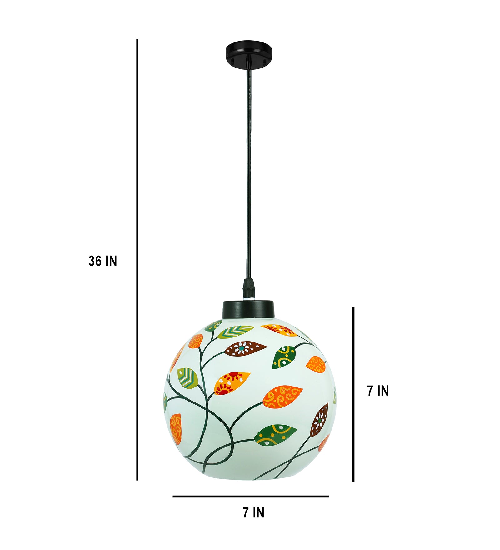 Floral Glass Hanging Light