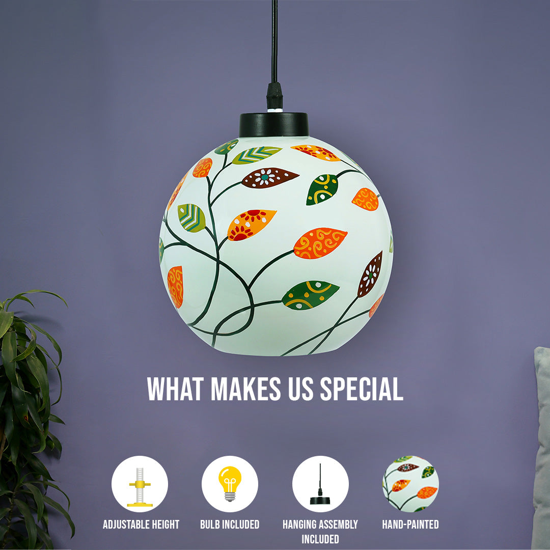 Floral Glass Hanging Light