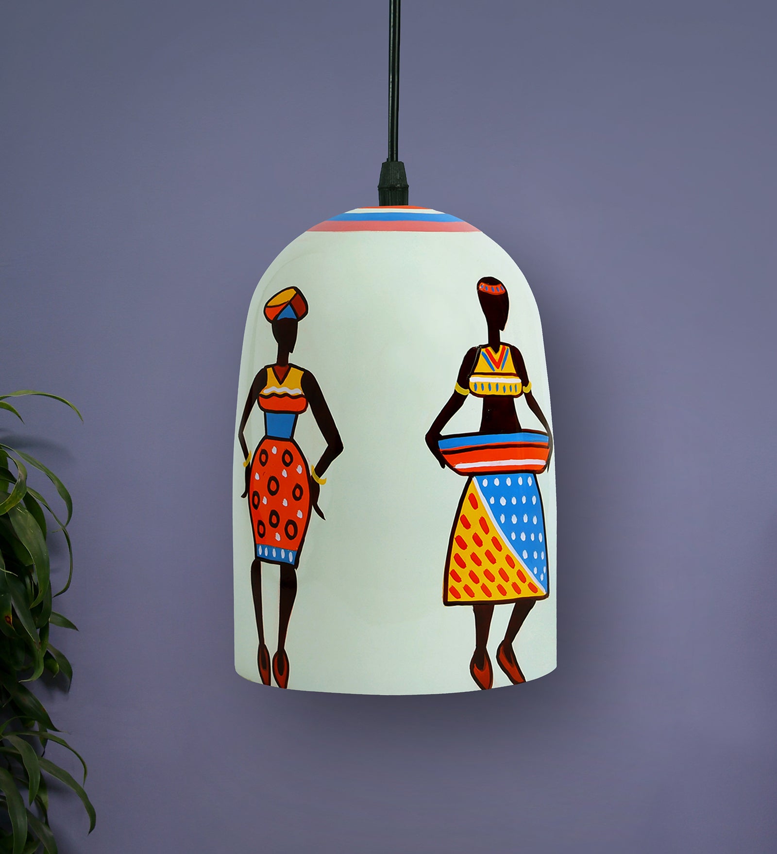 Folk Vibes Glass Hanging Light