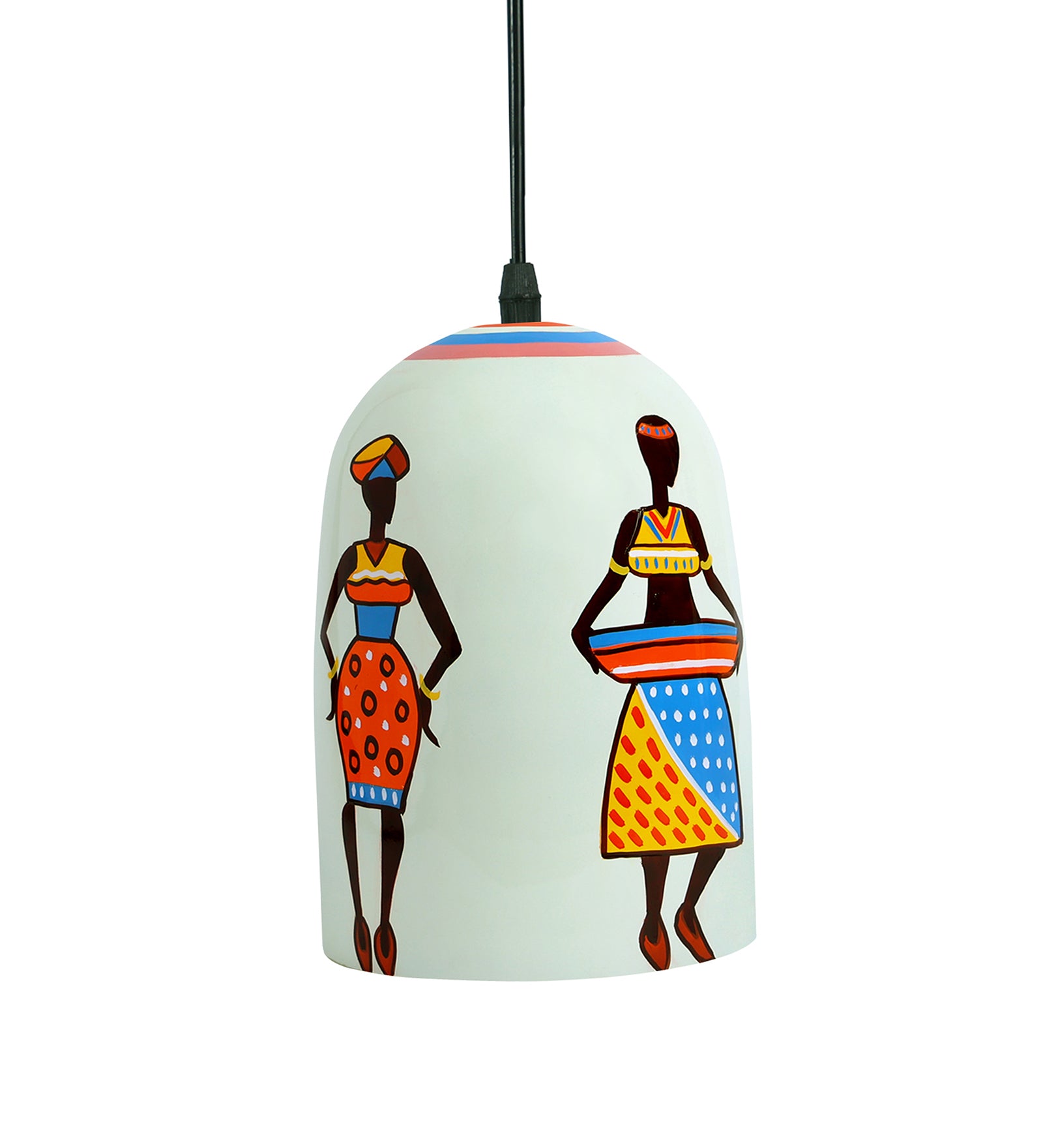 Folk Vibes Glass Hanging Light