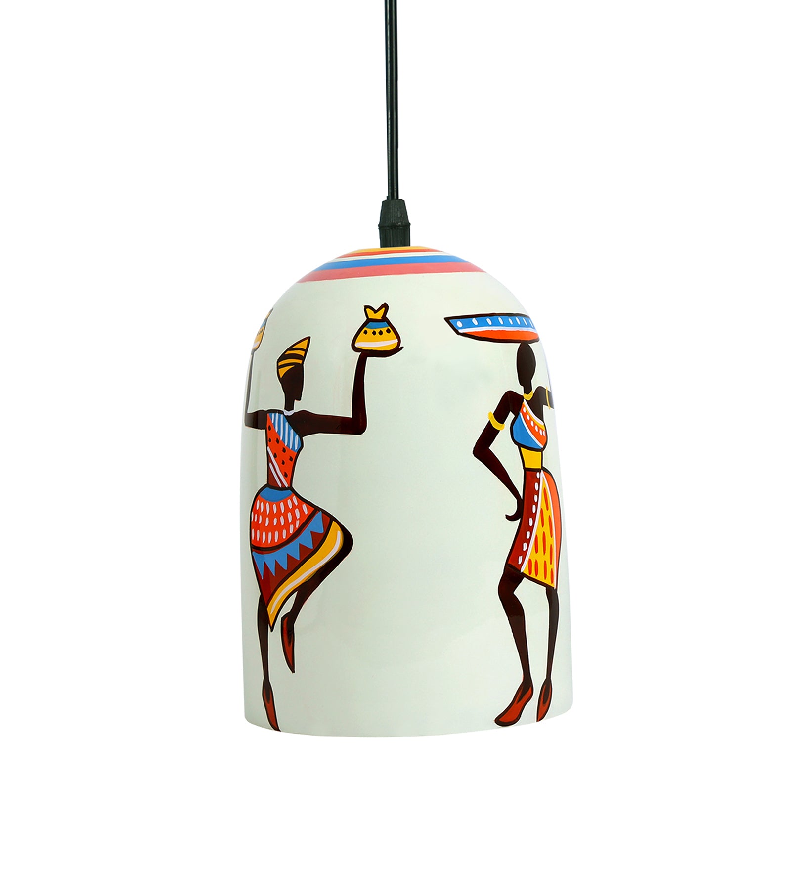 Folk Vibes Glass Hanging Light