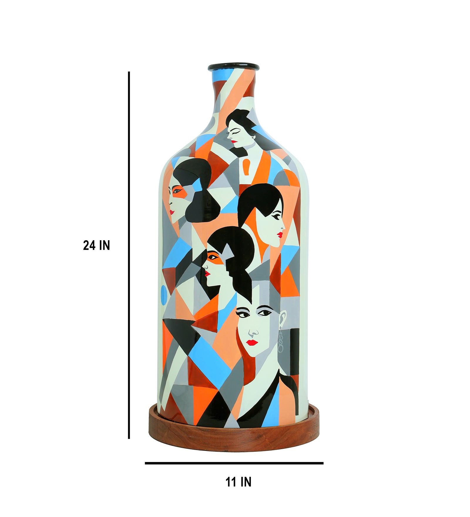 Classy Countenance Hand Painted White Glass Shade Table Lamp