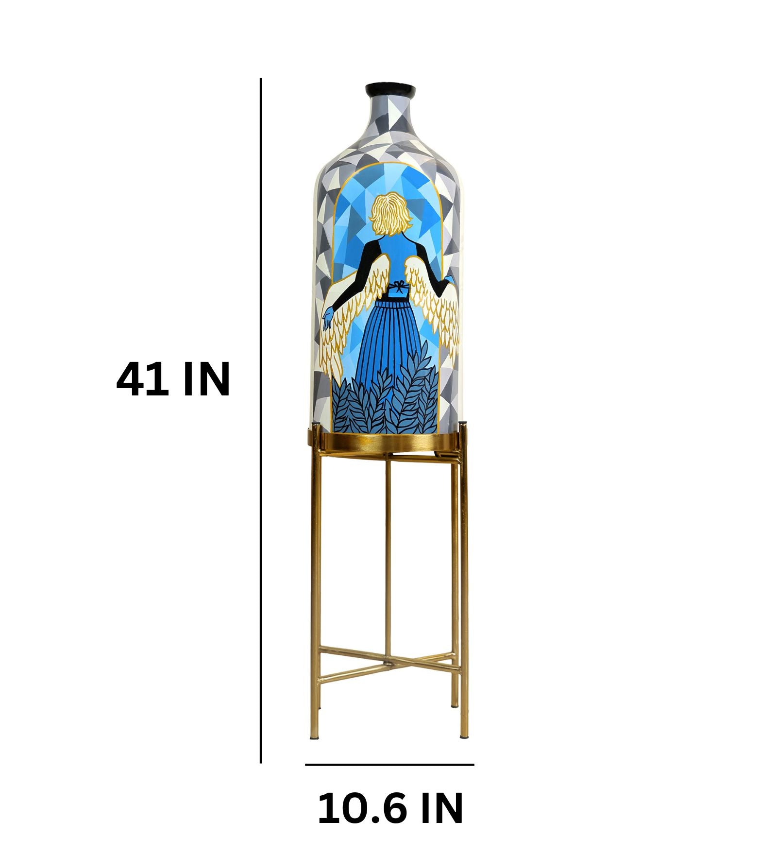 Angel Girl Floor Lamp with Foldable Metal Stand