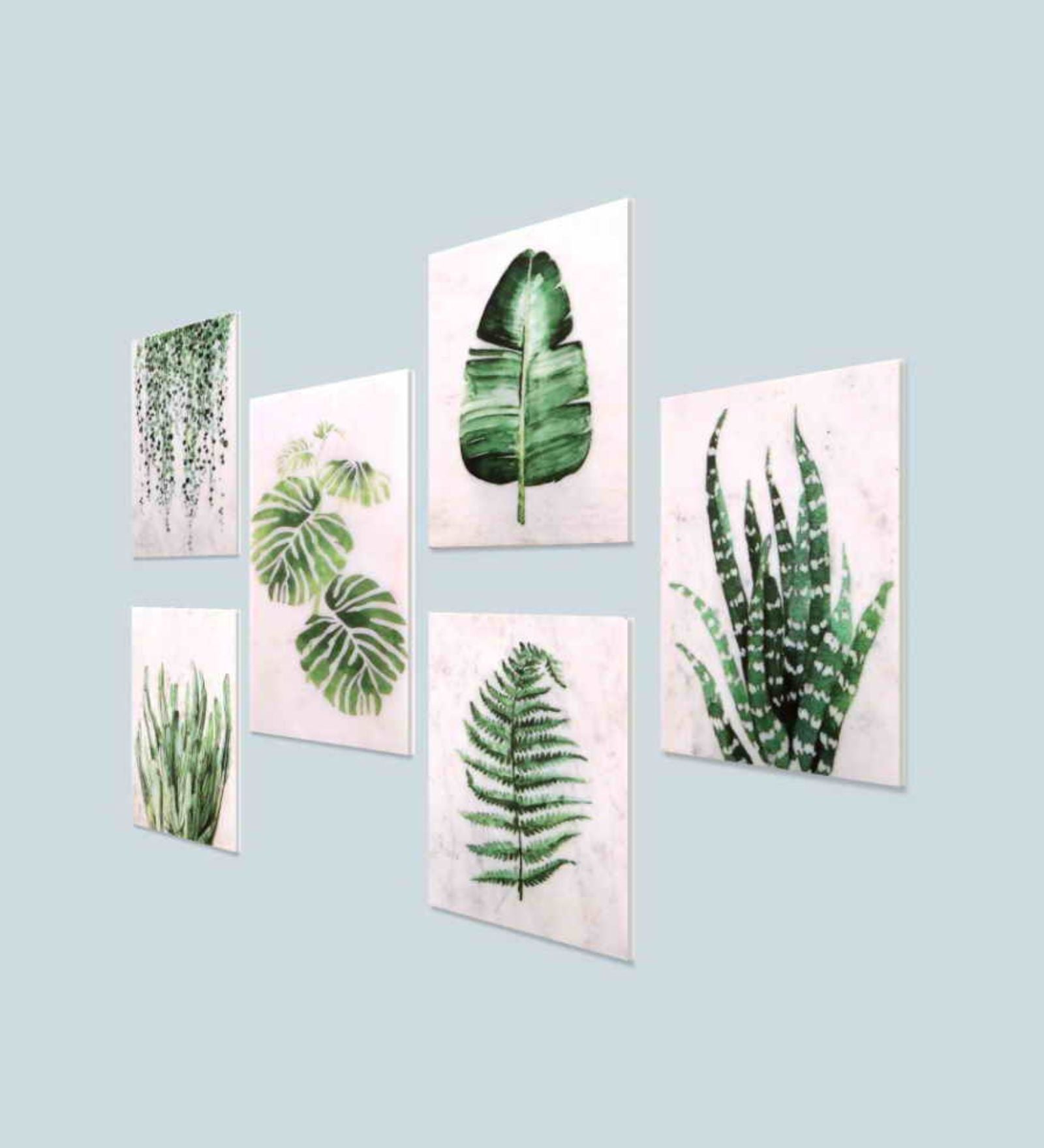 Go Leafy Marble Wall Art Collage