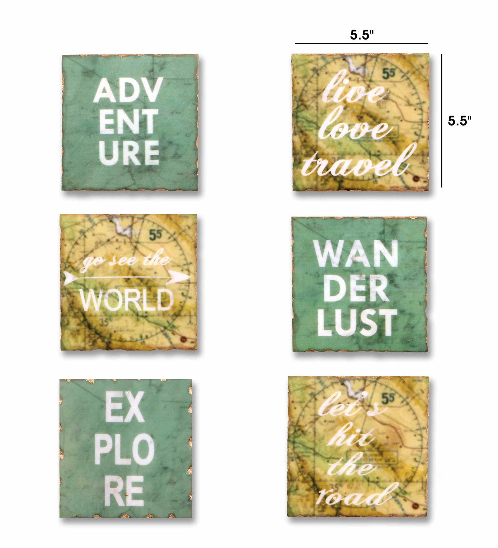 Go, Explore! Marble Wall Art Collage