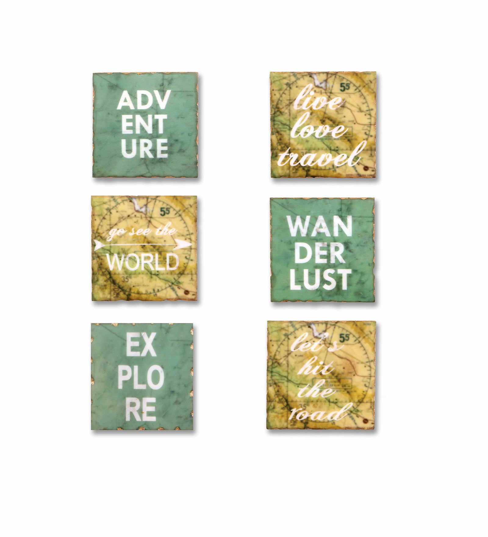 Go, Explore! Marble Wall Art Collage