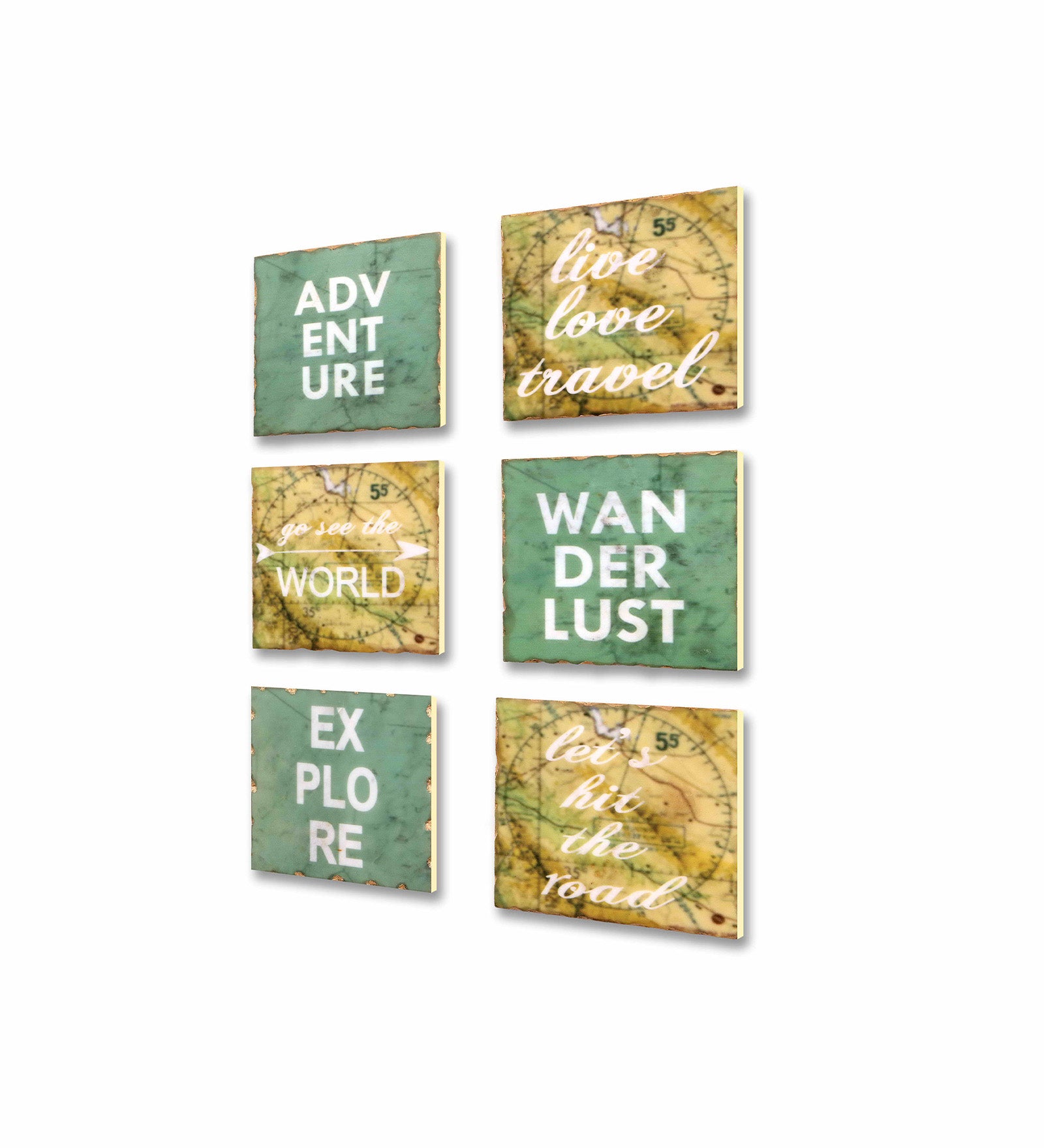 Go, Explore! Marble Wall Art Collage