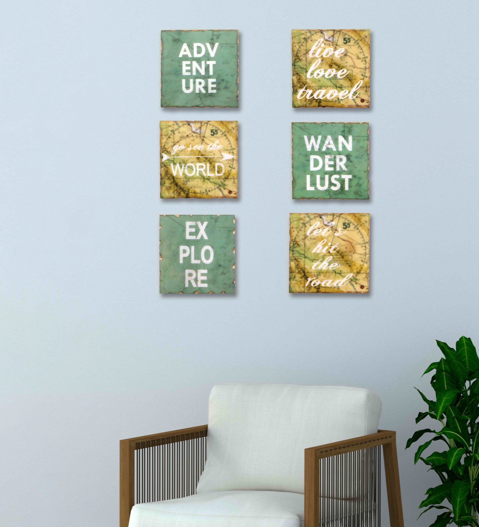 Go, Explore! Marble Wall Art Collage