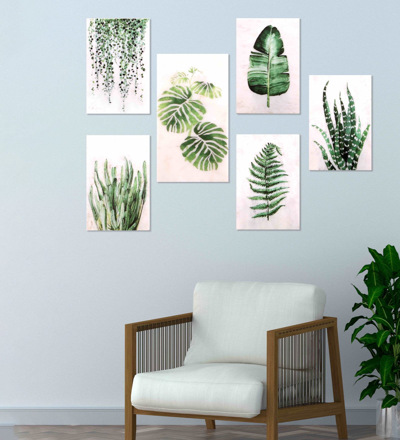 Go Leafy Marble Wall Art Collage