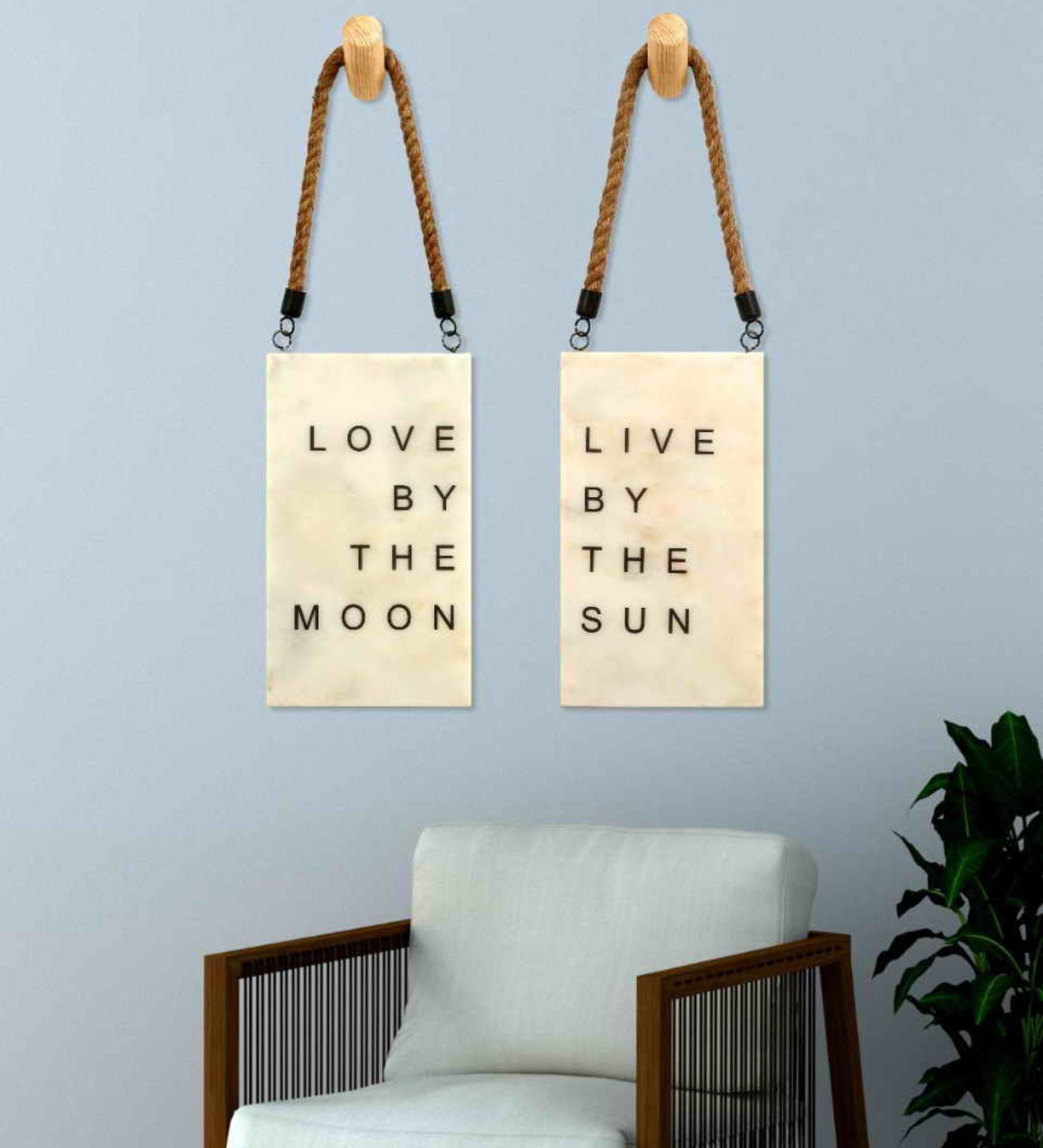 Love By Moon & Sun Marble Wall Art Collage