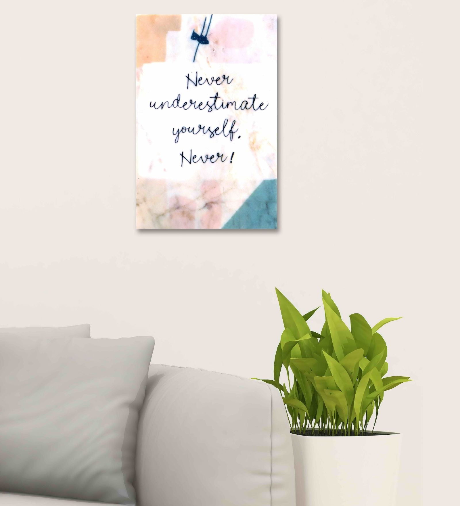 Never Underestimate Marble Wall Art