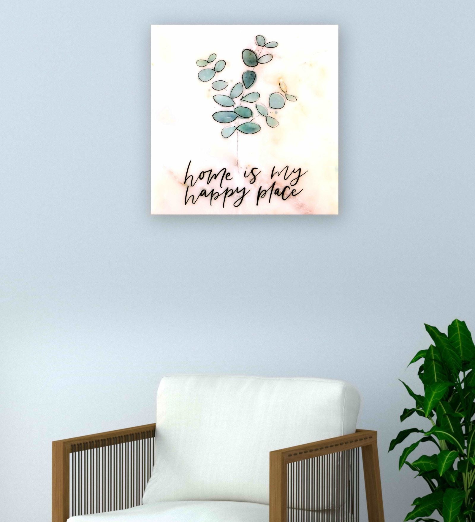 My Happy Place Marble Wall Art