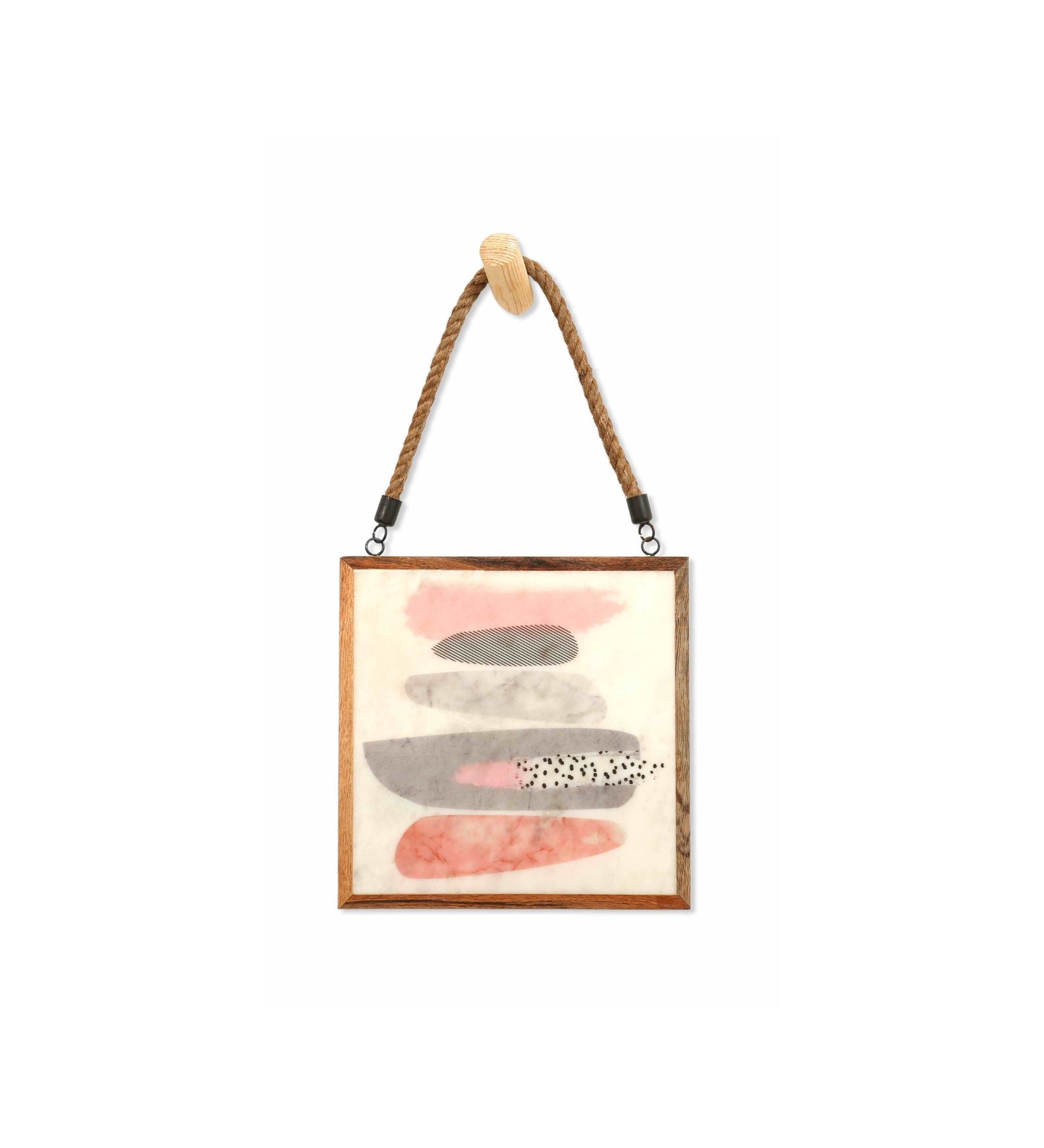 Pink Leaves Marble Wall Art