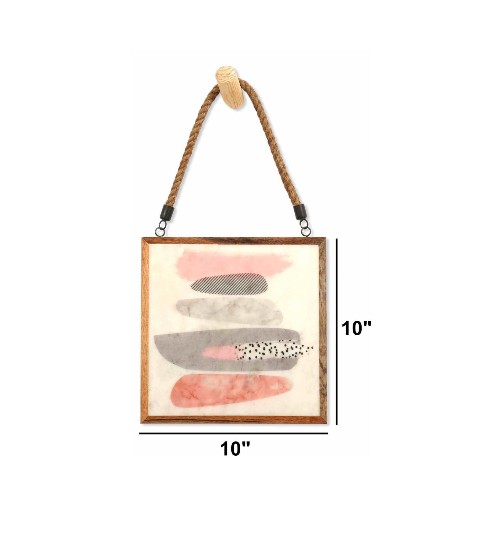 Pink Leaves Marble Wall Art