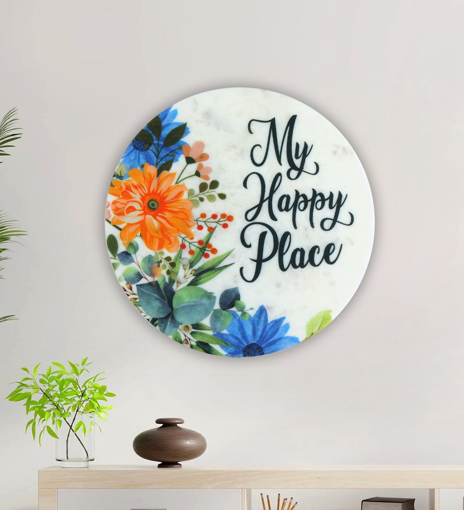 My Happy Place Marble Wall Art
