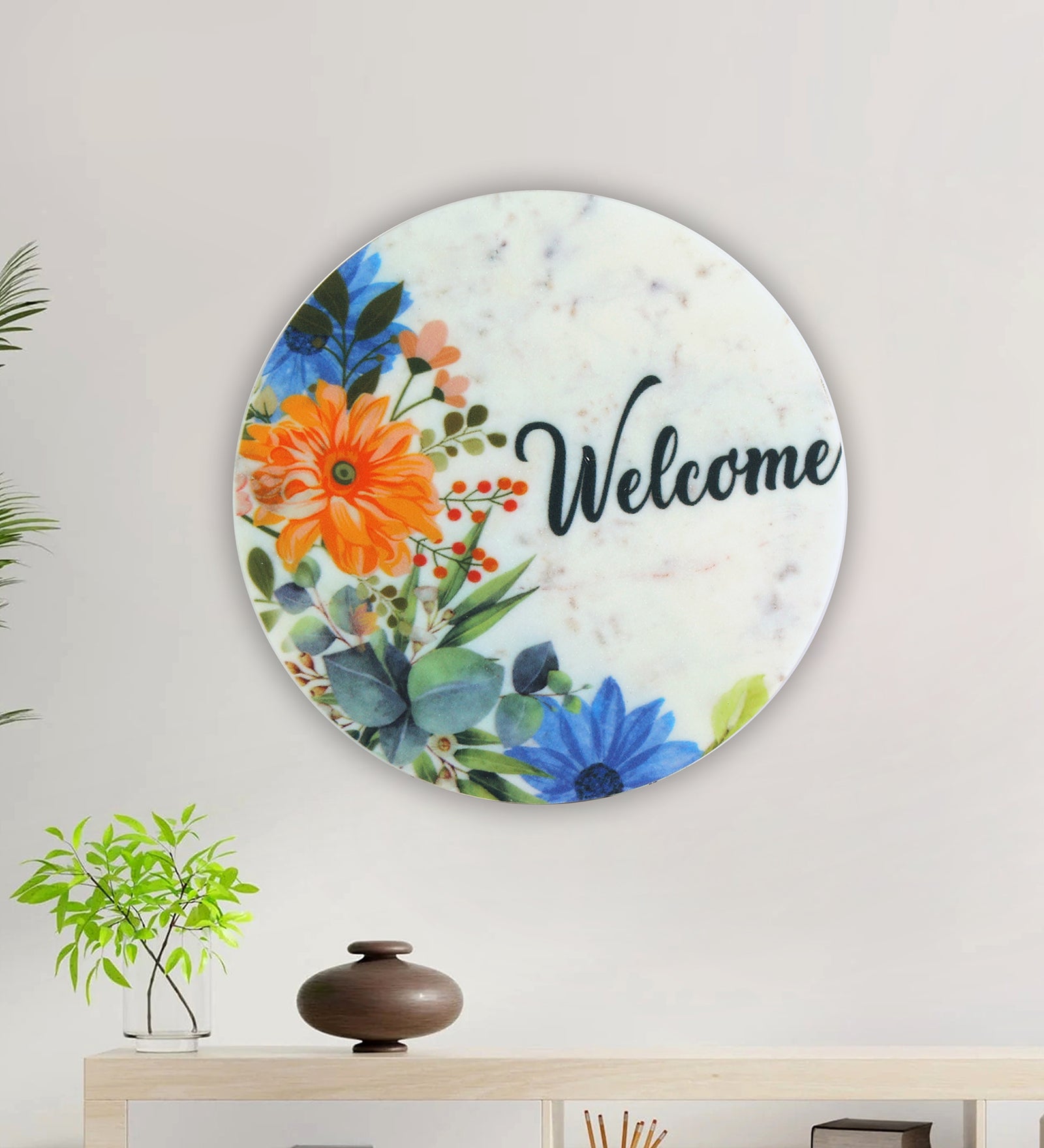 Welcome Marble Wall Art
