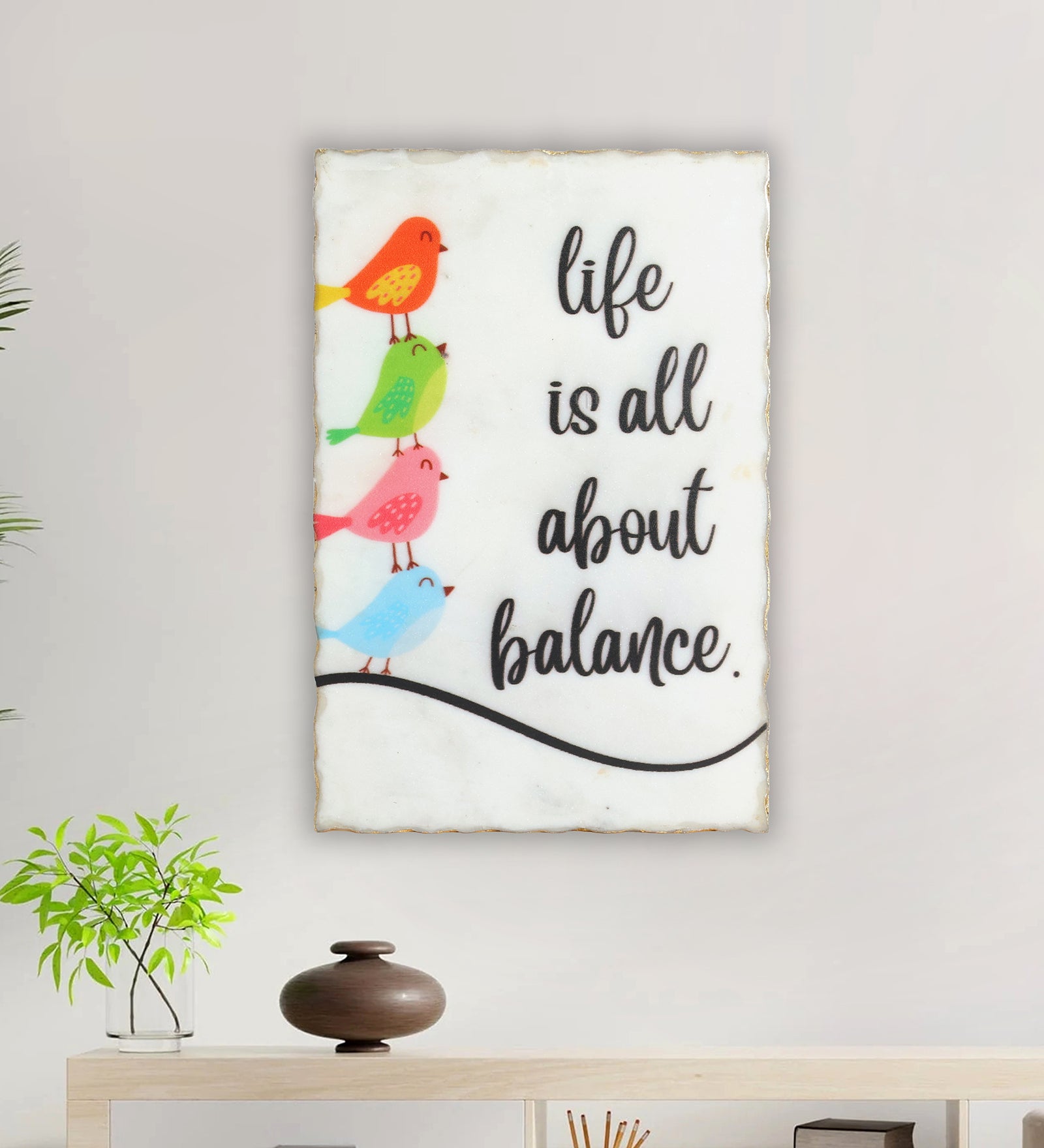 Life Is all About Balance Marble Wall Art