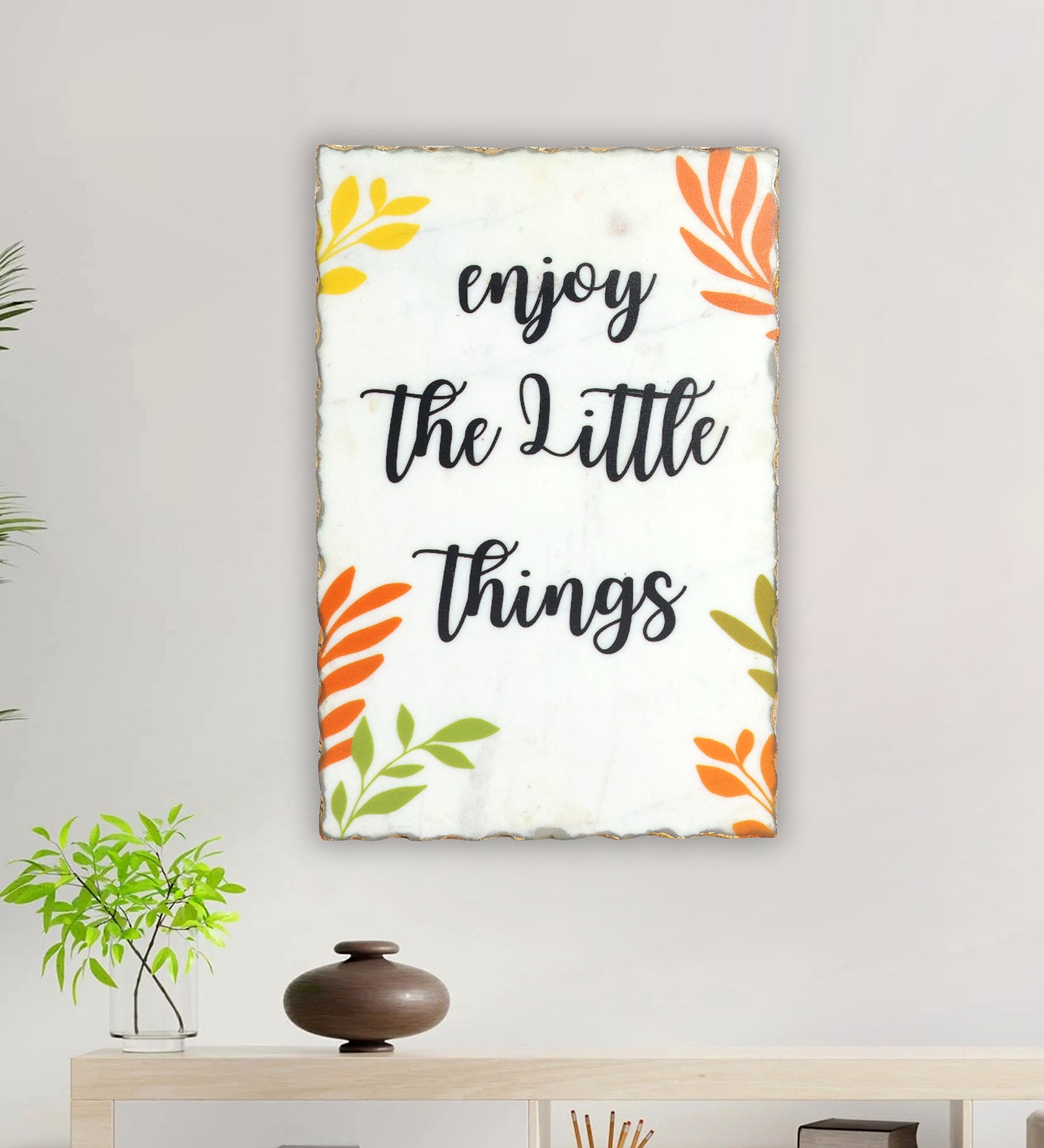 Enjoy The Little Things Marble Wall Art