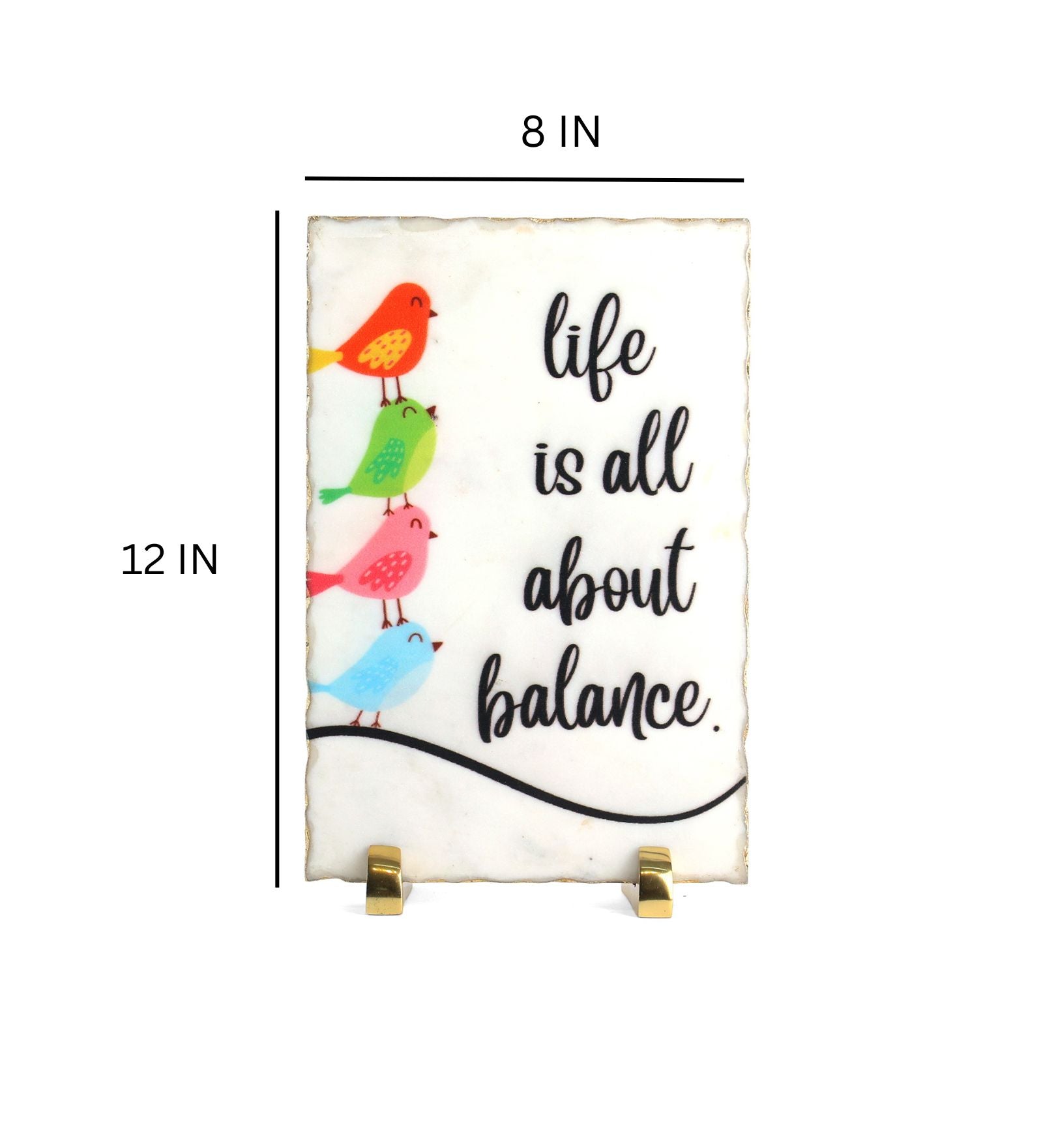 Life Is All About Balance Marble Table Decor Item