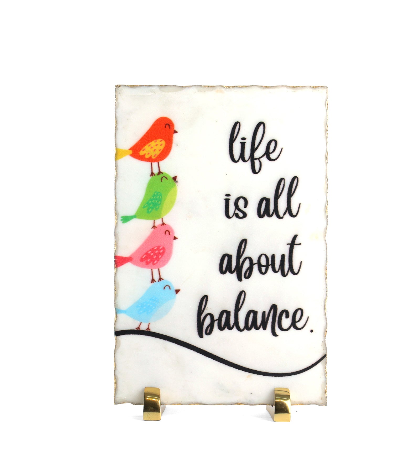 Life Is All About Balance Marble Table Decor Item