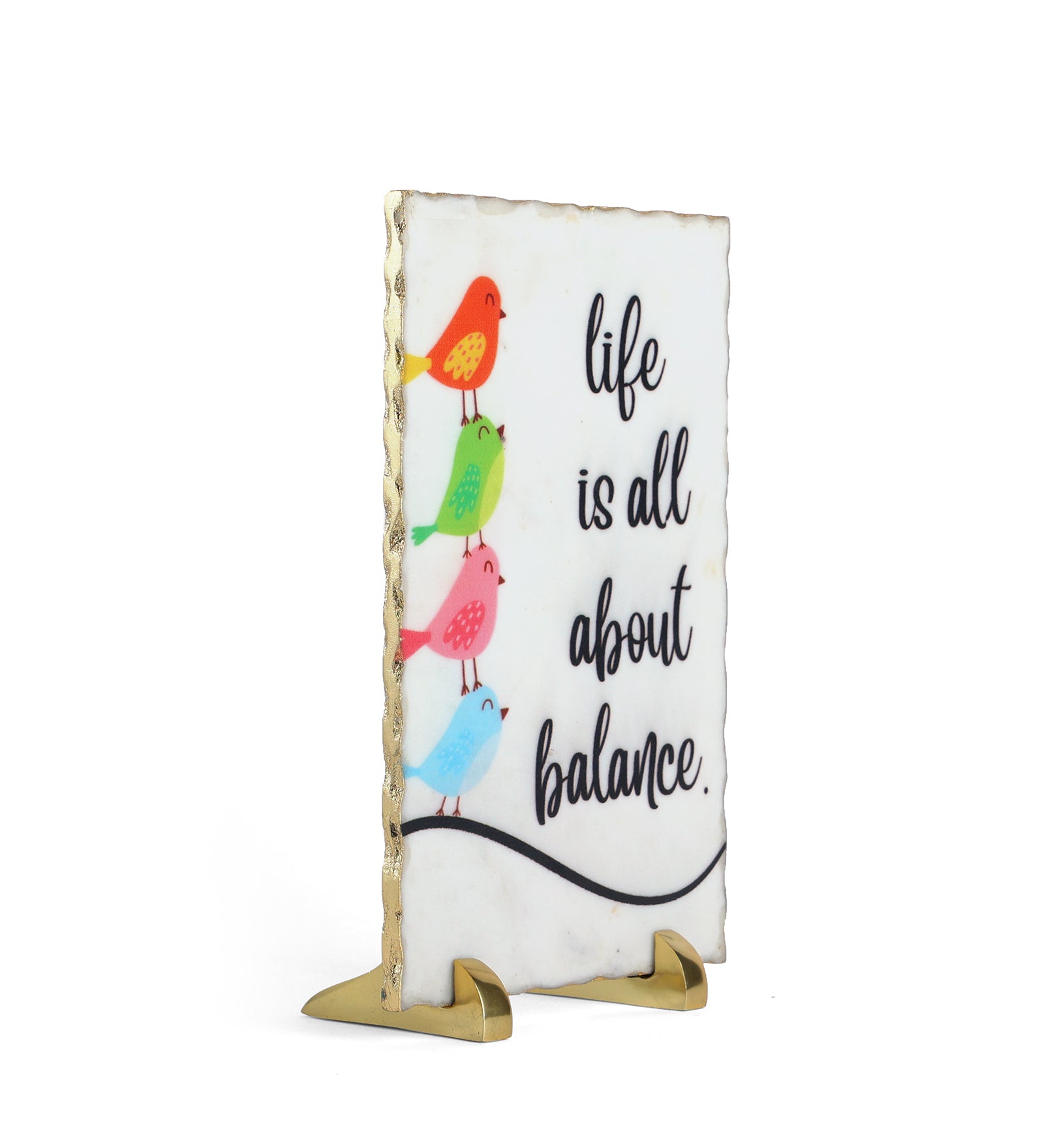 Life Is All About Balance Marble Table Decor Item