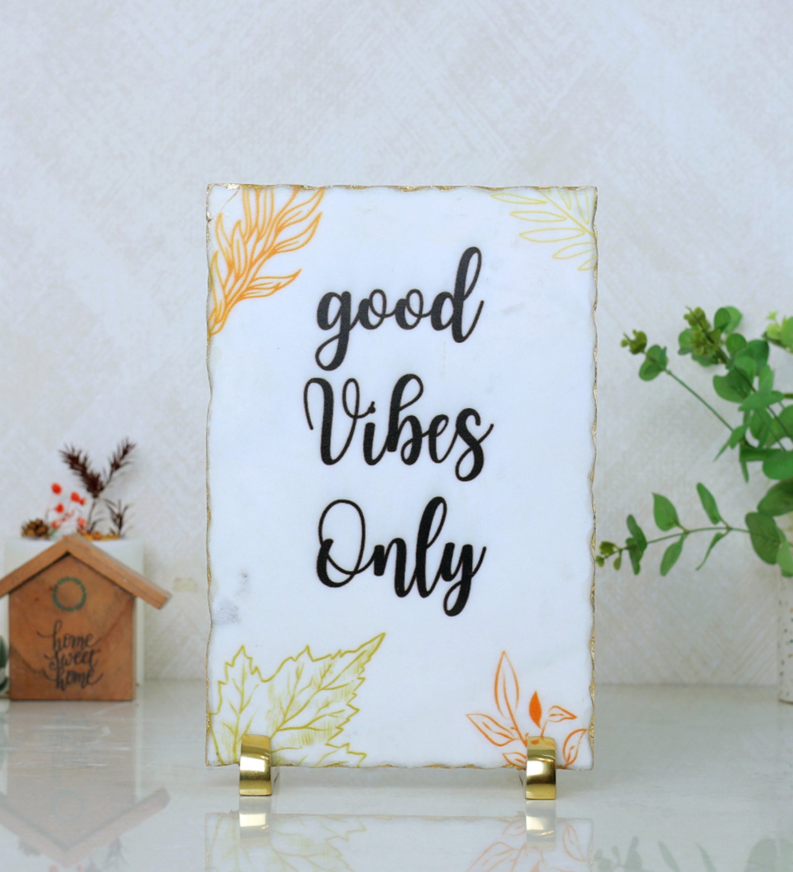 Good Vibes Only Marble Table Decor Item