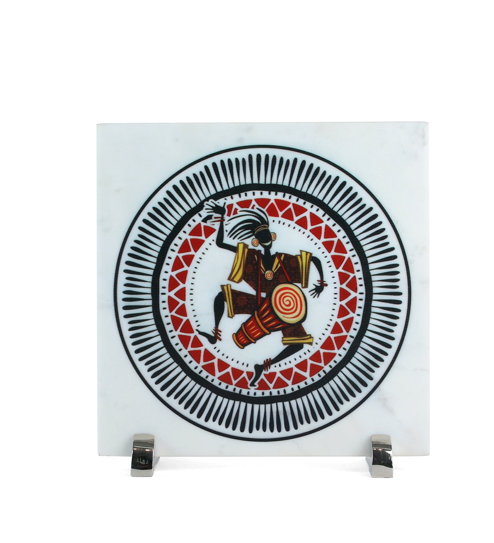 Dance on the Tunes of Folk Art Marble Table Decor Item