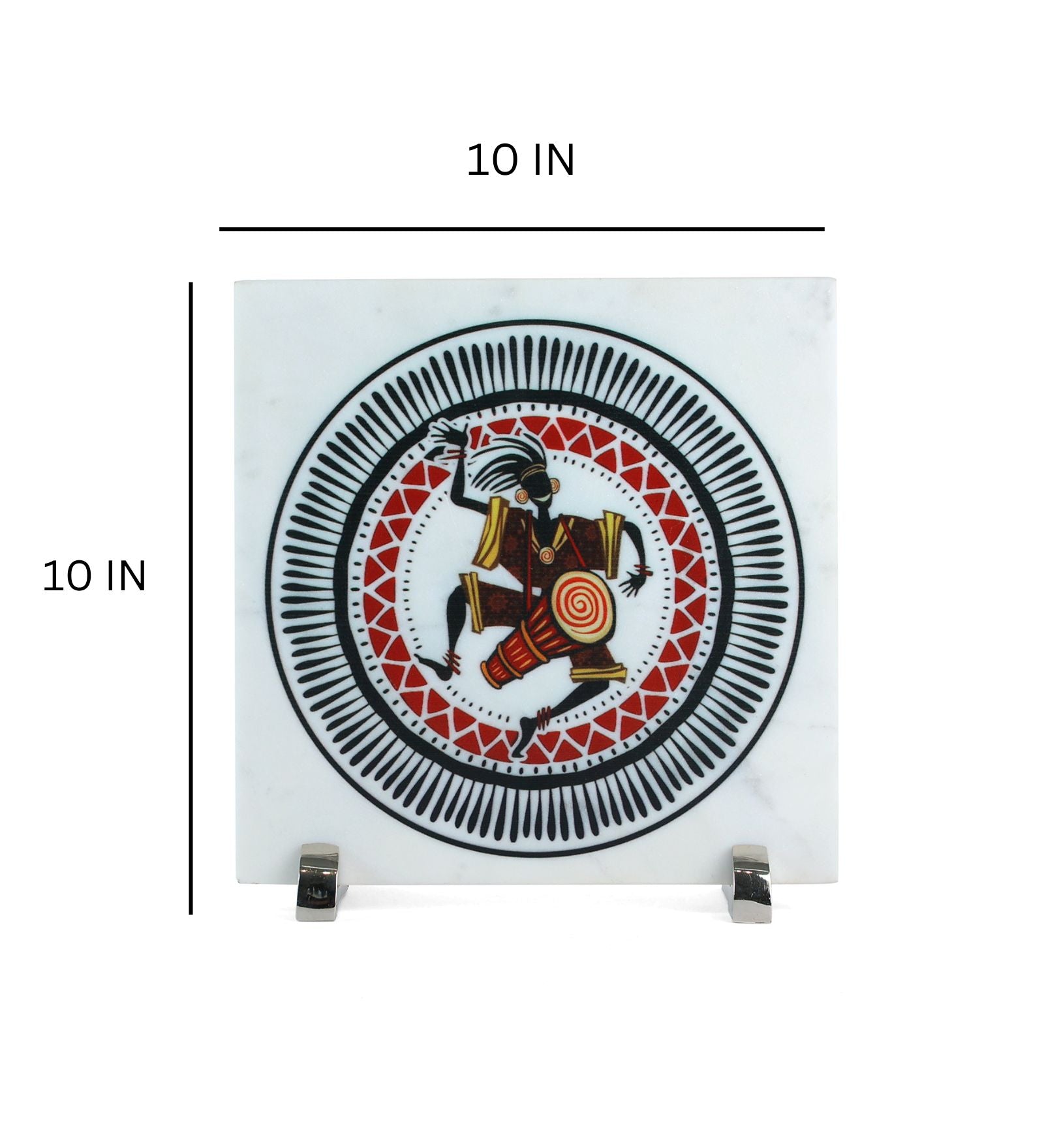 Dance on the Tunes of Folk Art Marble Table Decor Item