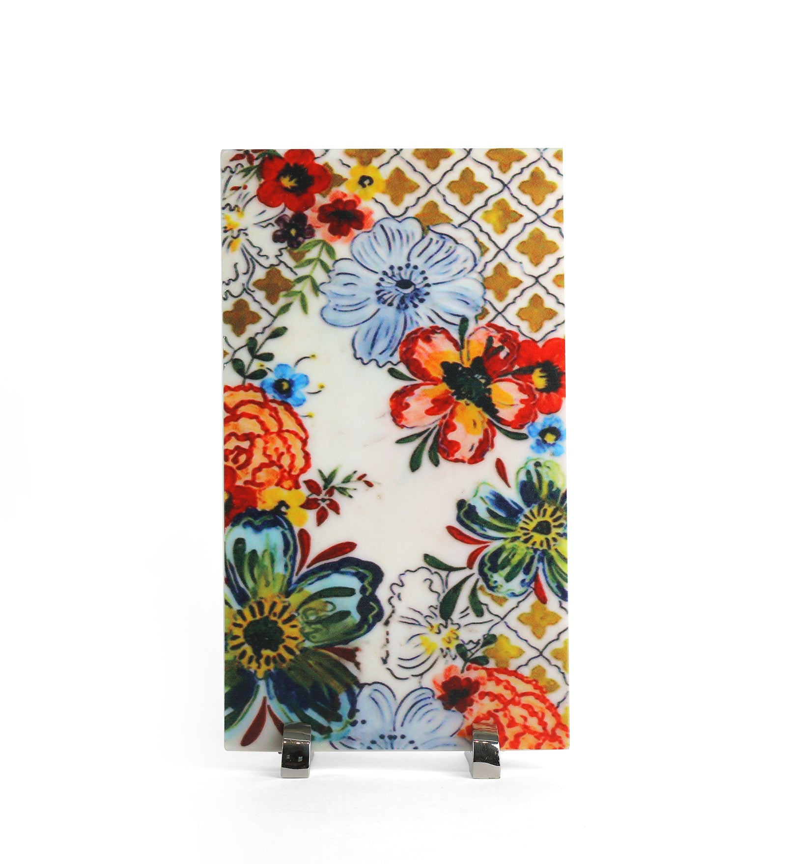 Floral Marble Table Decor Item