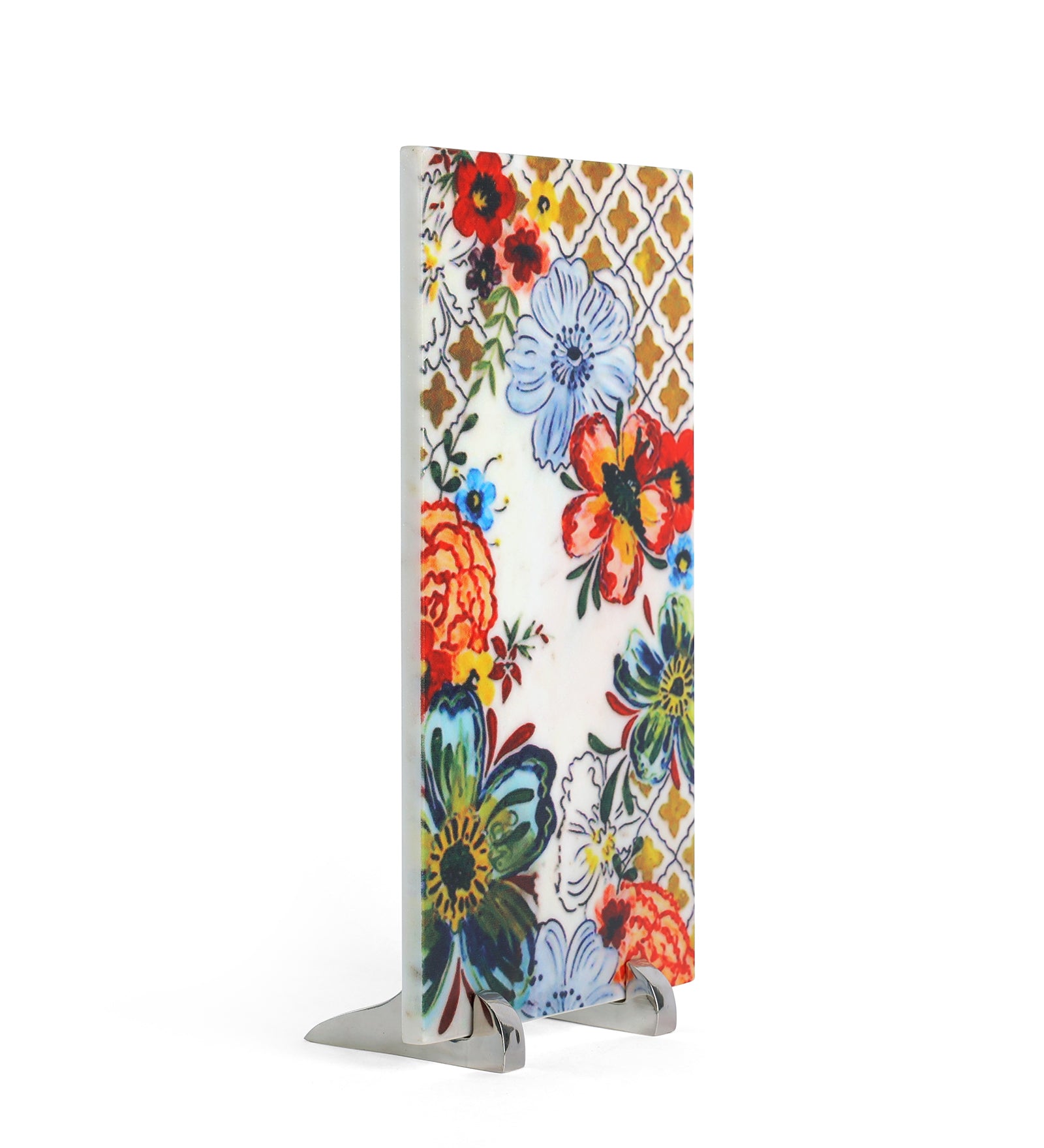 Floral Marble Table Decor Item