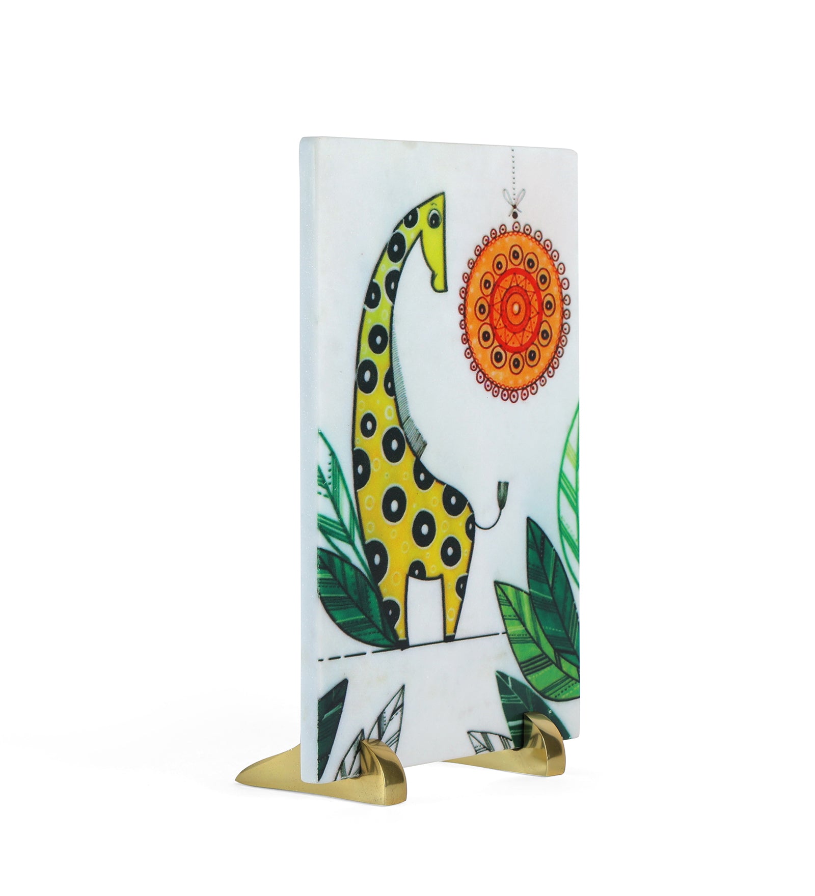 Loving Giraffe Marble Table Decor Item